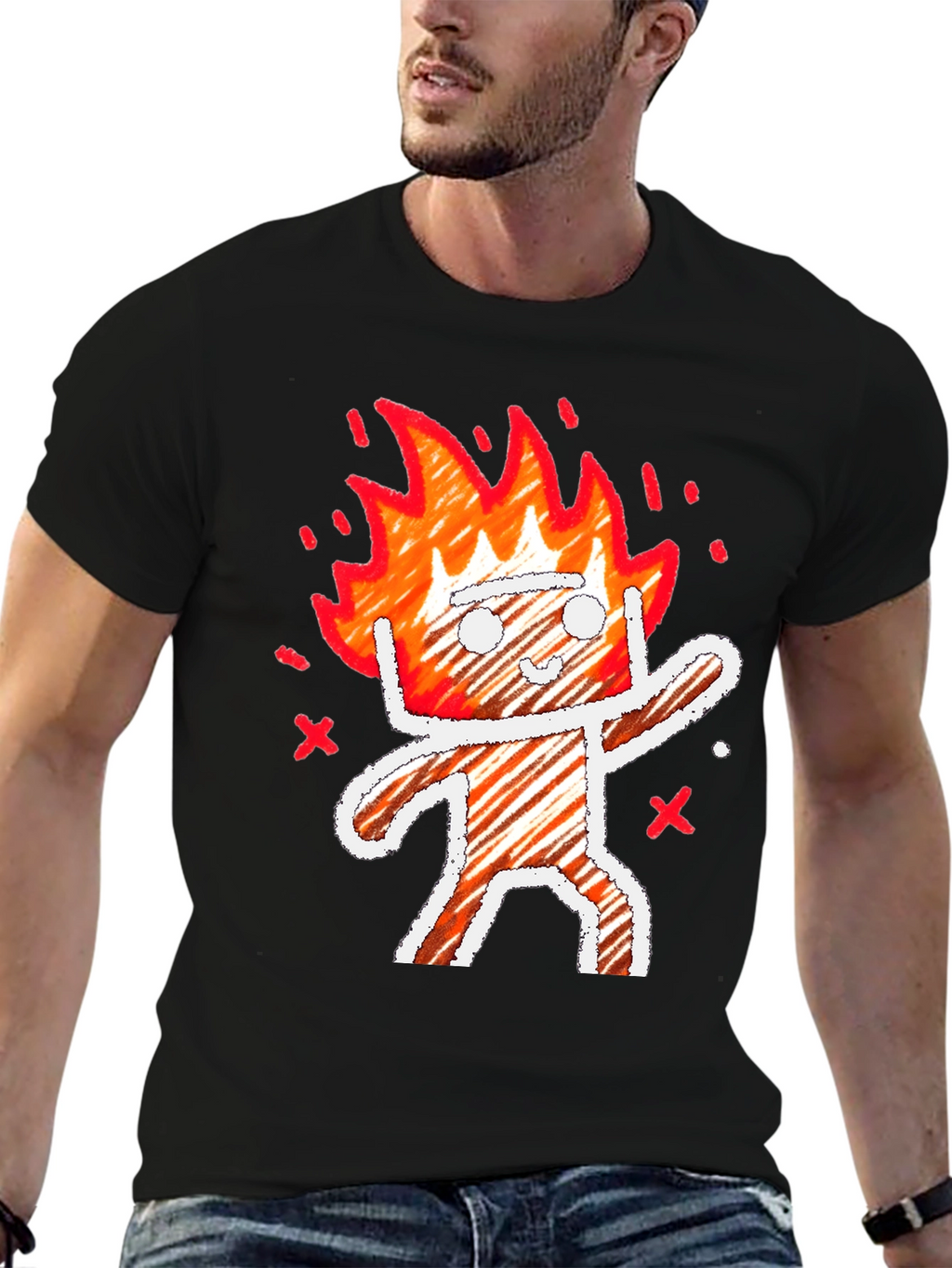 Fiery Character Graphic Print Tee