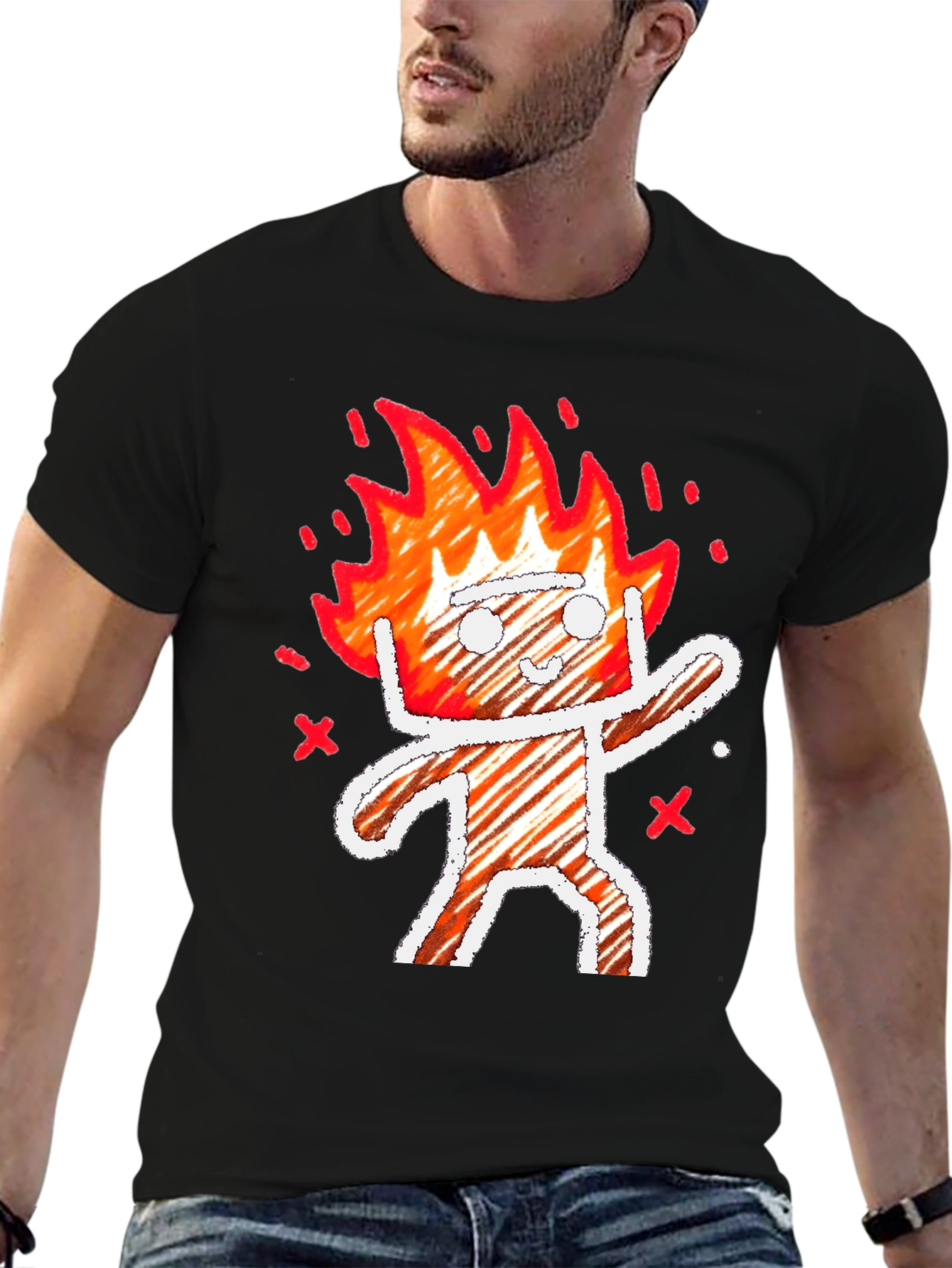 Fiery Character Graphic Print Tee
