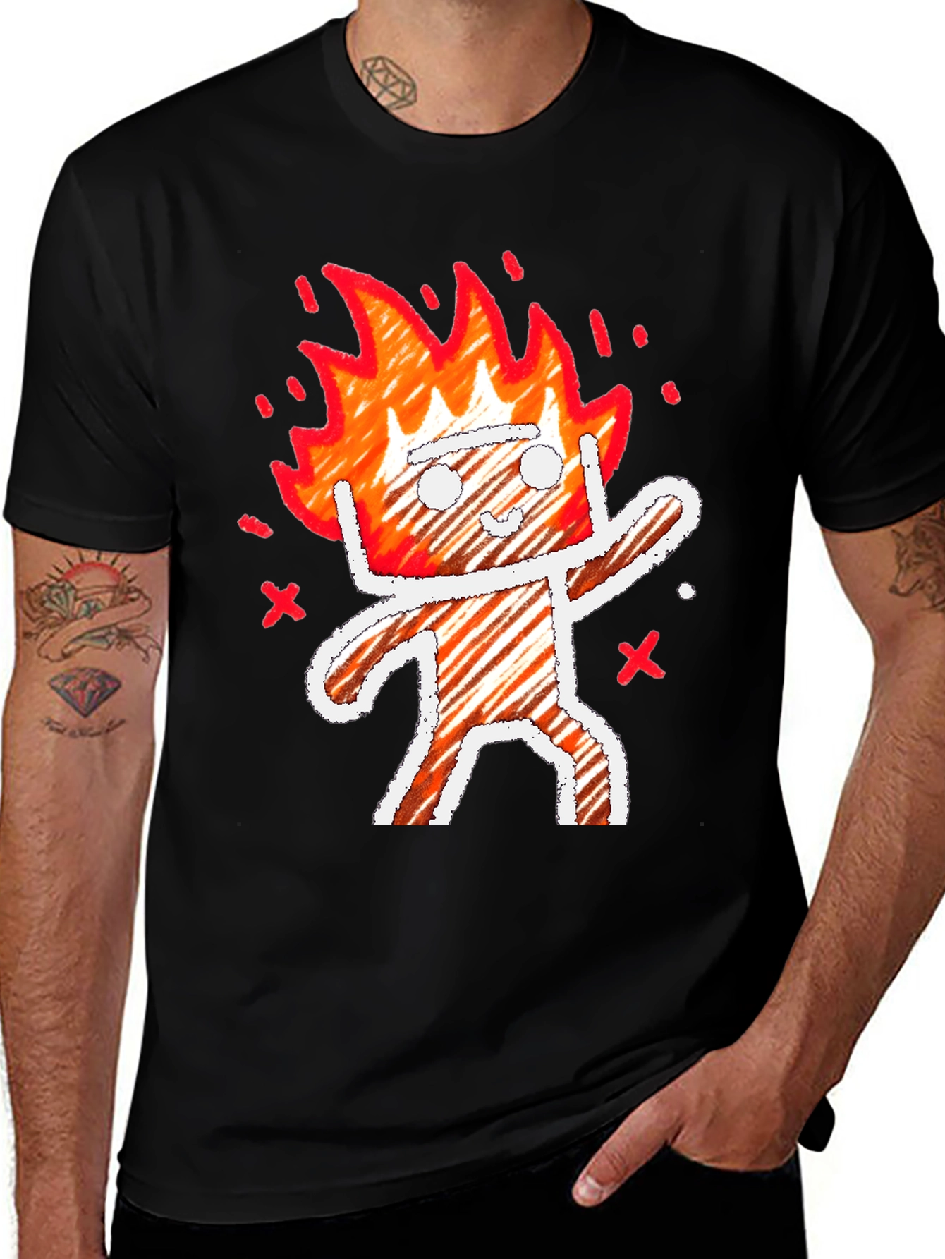 Fiery Character Graphic Print Tee