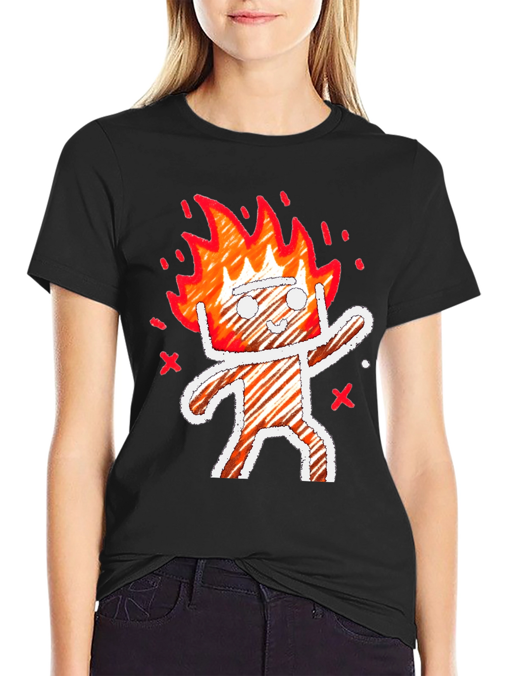 Fiery Character Graphic Print Tee