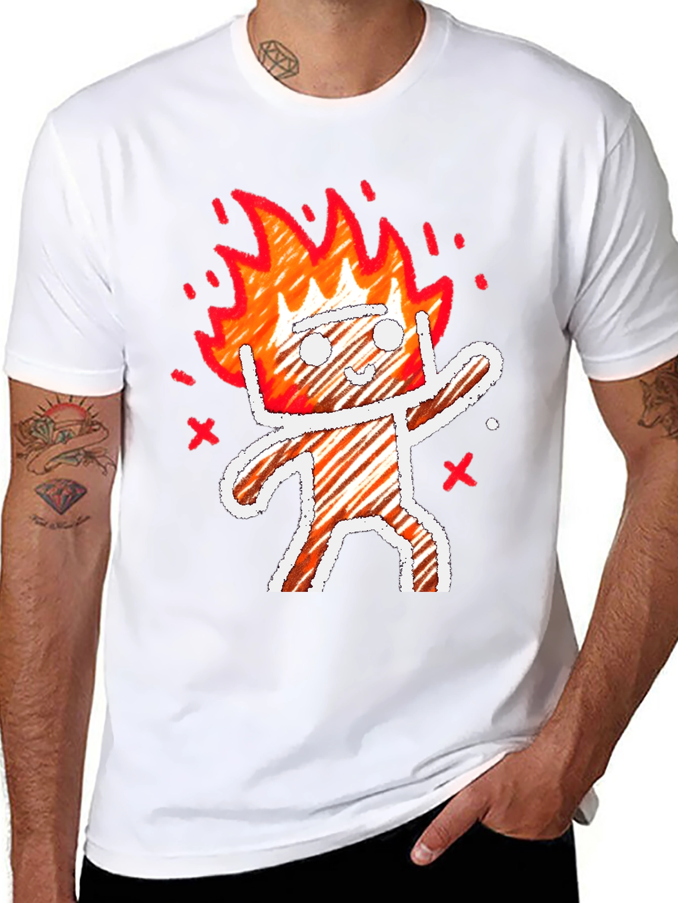 Fiery Character Graphic Print Tee