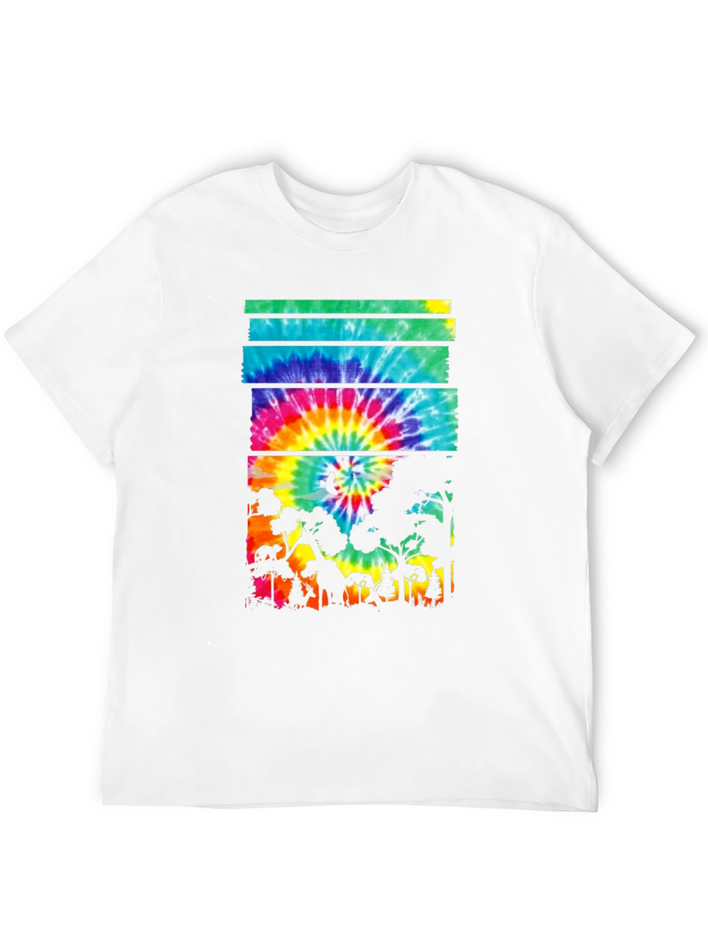 Tie Dye Forest Graphic Tee - Black