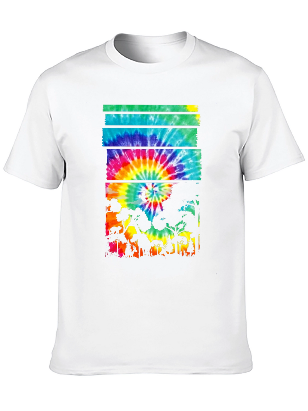 Tie Dye Forest Graphic Tee - Black