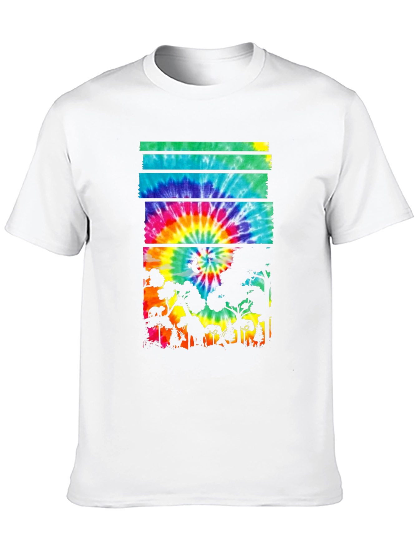 Tie Dye Forest Graphic Tee - Black