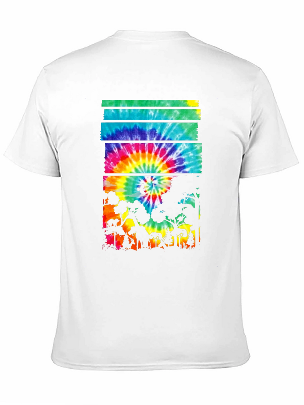 Tie Dye Forest Graphic Tee - Black