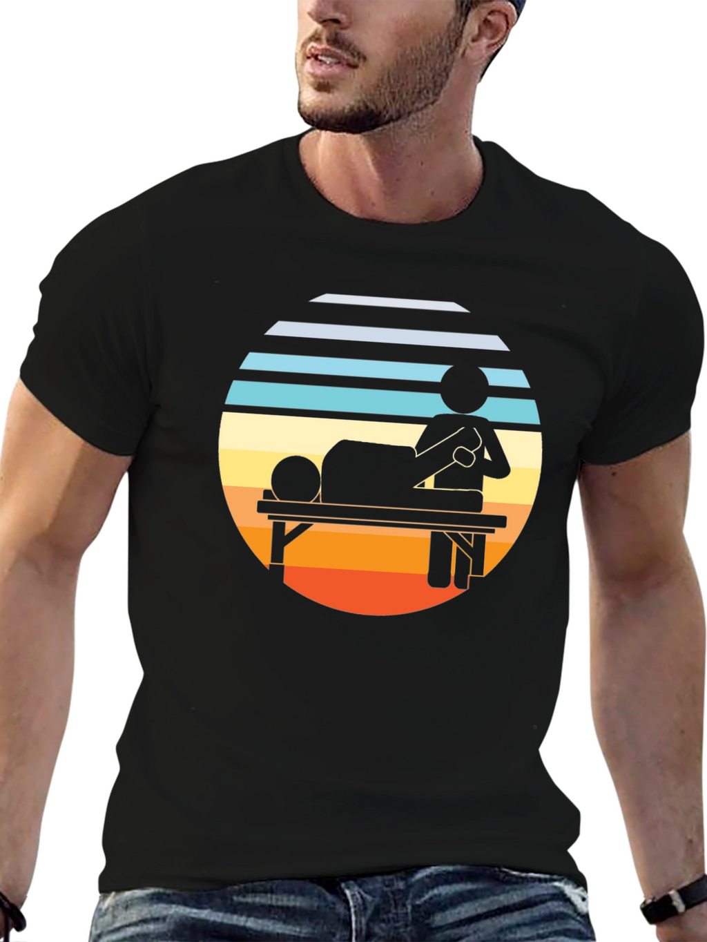 Retro Massage Therapy T-Shirt - Relax & Unwind