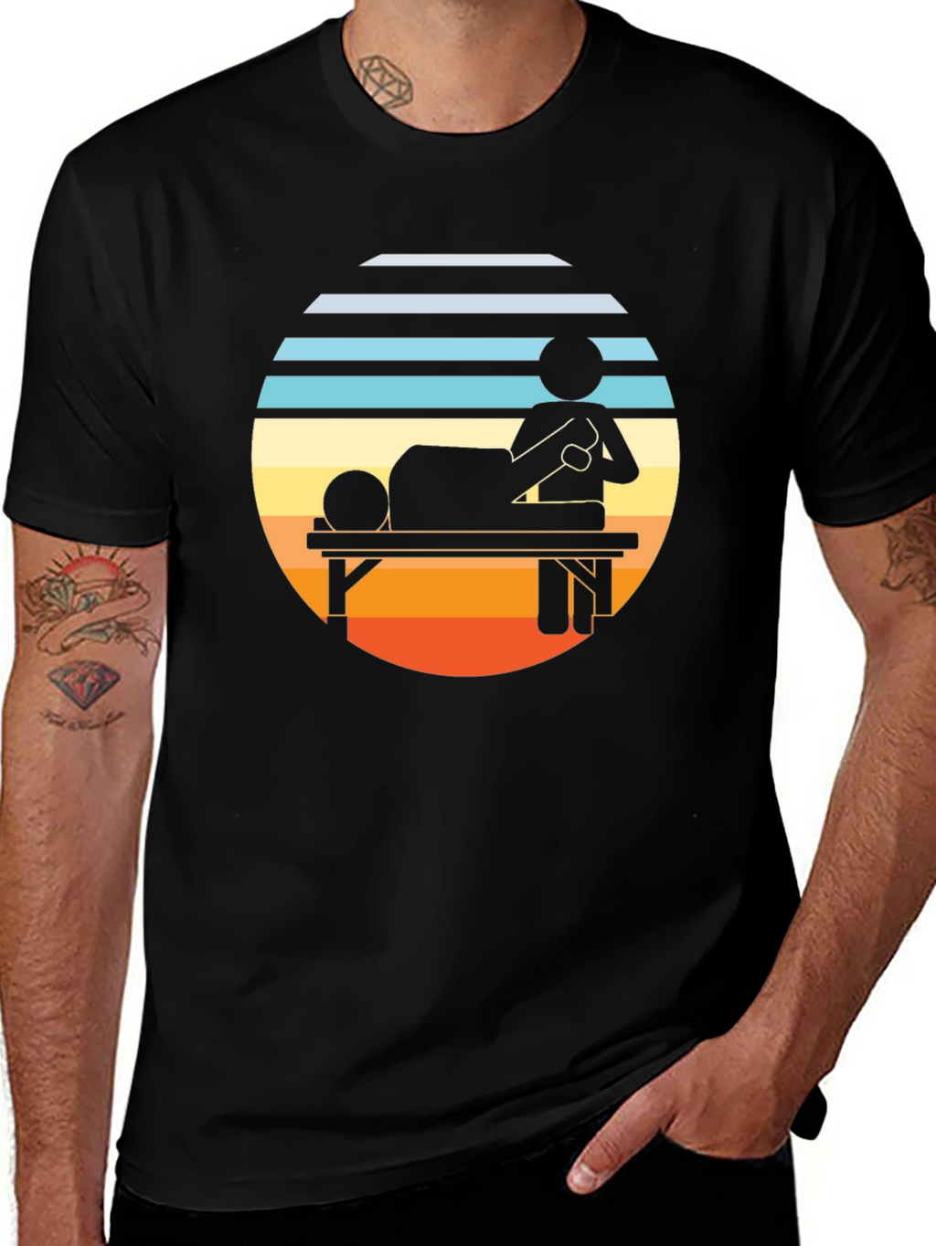 Retro Massage Therapy T-Shirt - Relax & Unwind