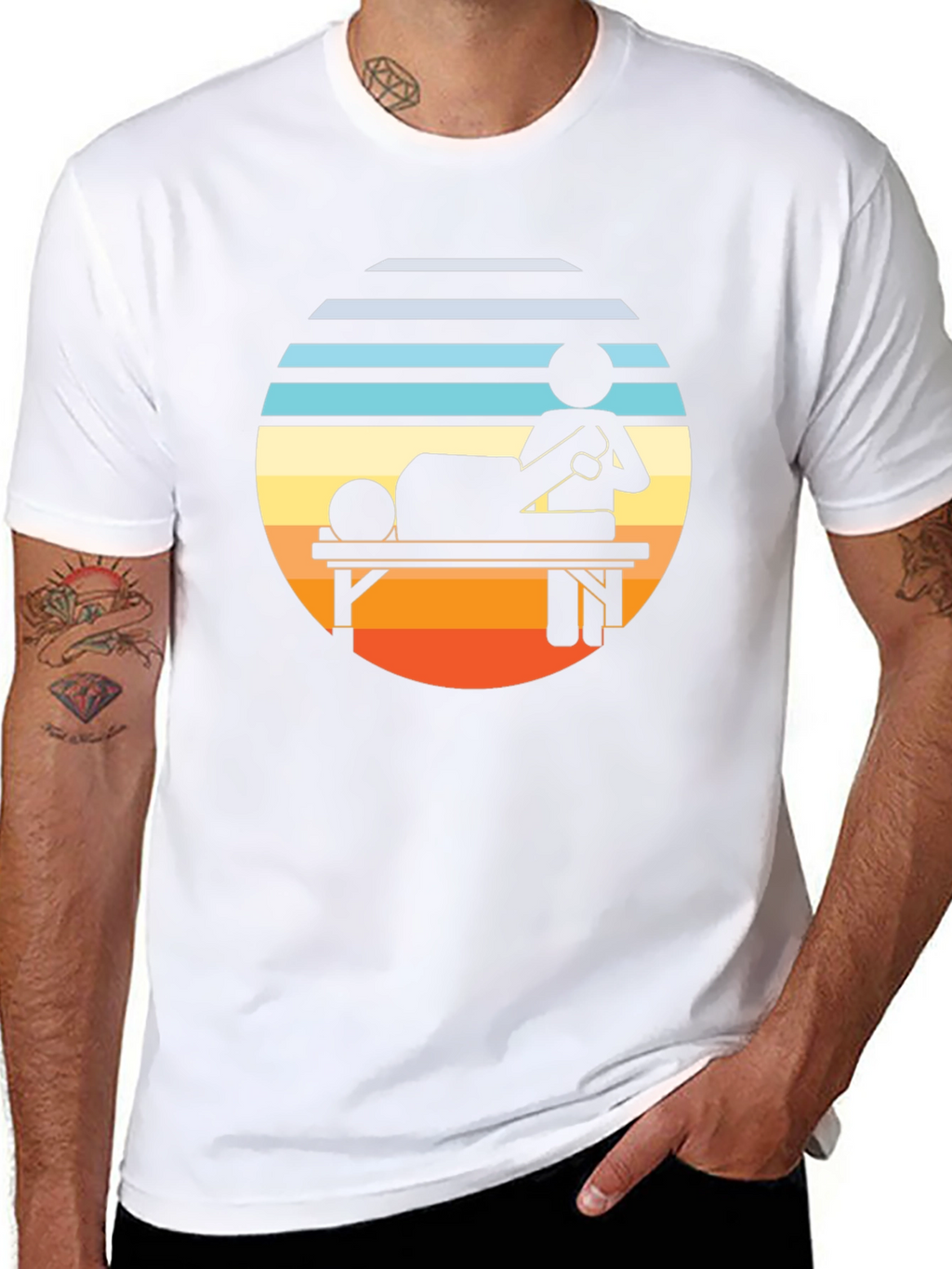 Retro Massage Therapy T-Shirt - Relax & Unwind