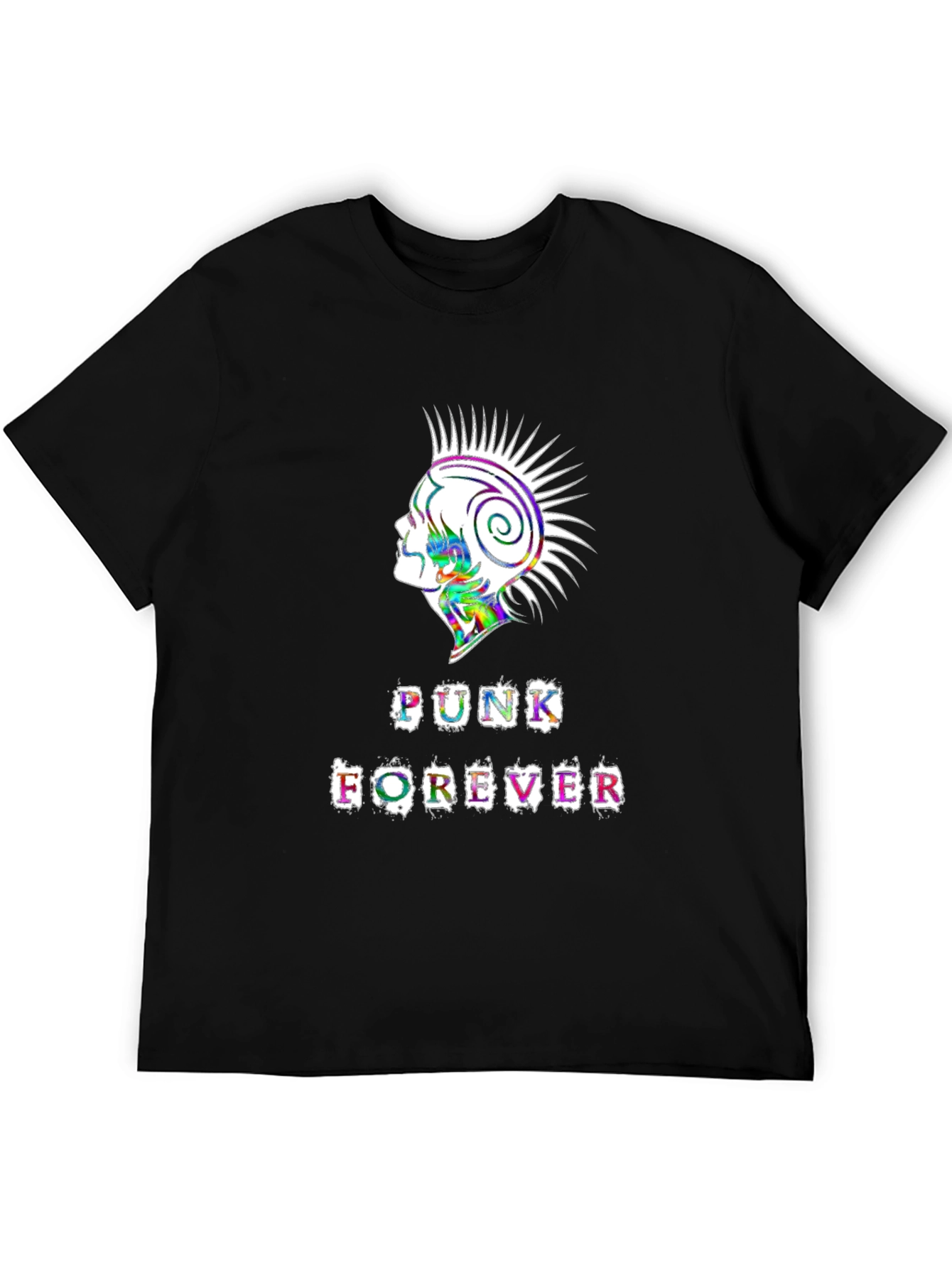 Punk Forever Graphic Tee - Black Cotton T-Shirt