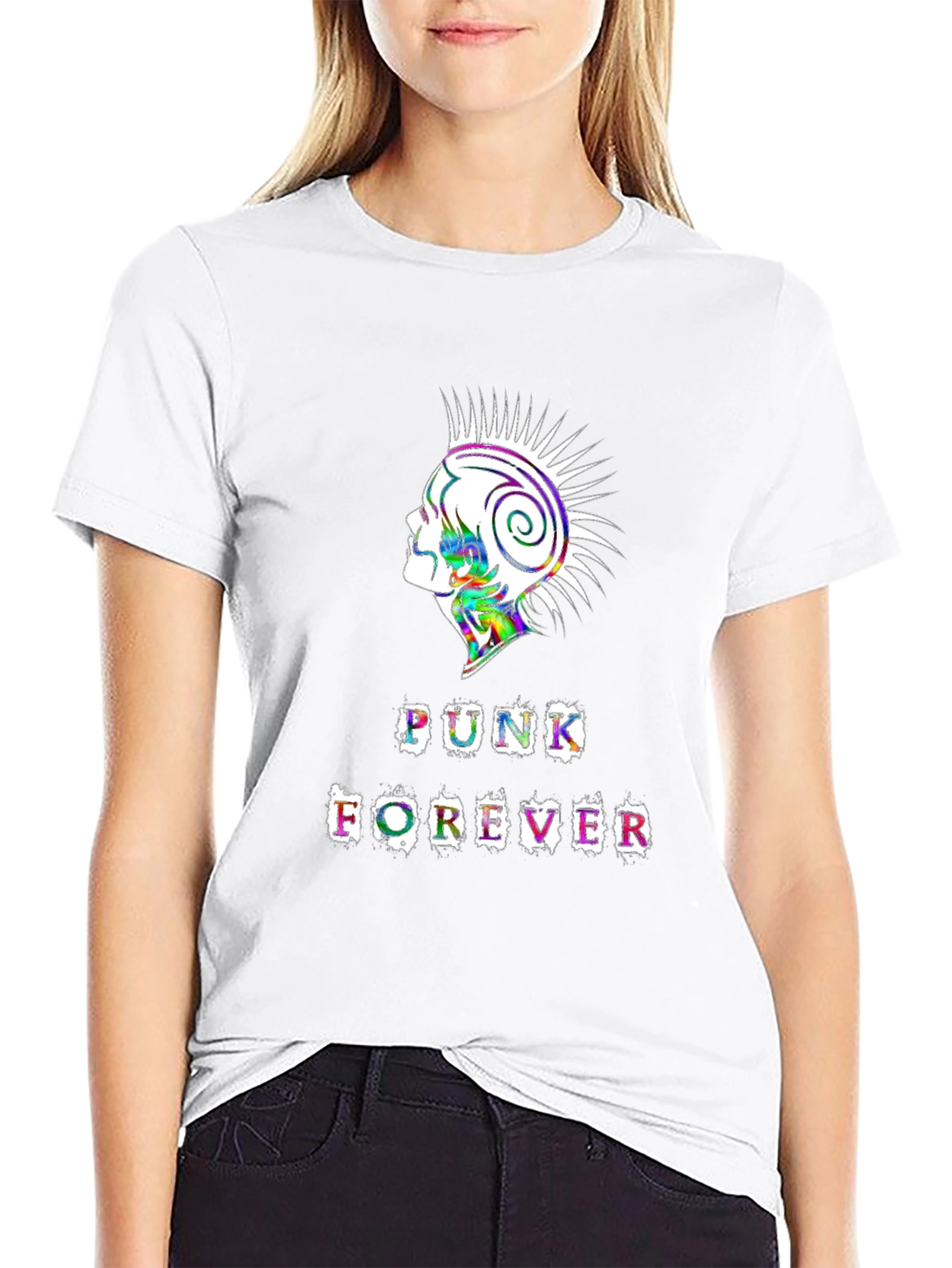 Punk Forever Graphic Tee - Black Cotton T-Shirt
