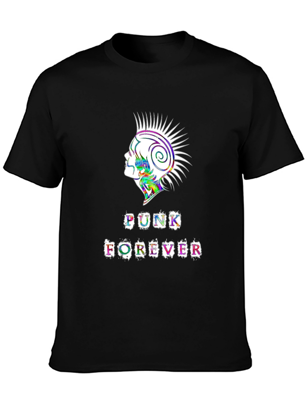 Punk Forever Graphic Tee - Black Cotton T-Shirt