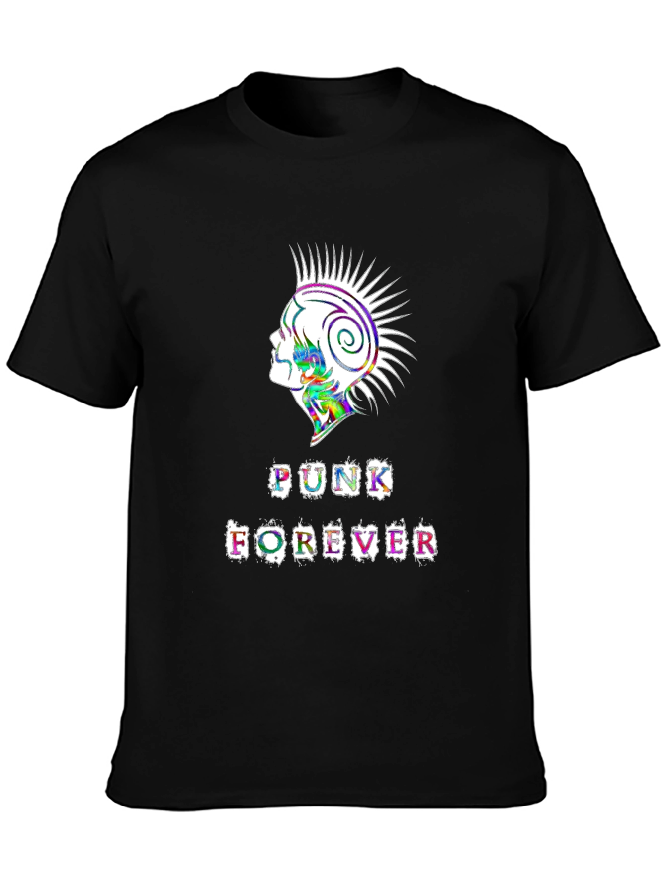 Punk Forever Graphic Tee - Black Cotton T-Shirt