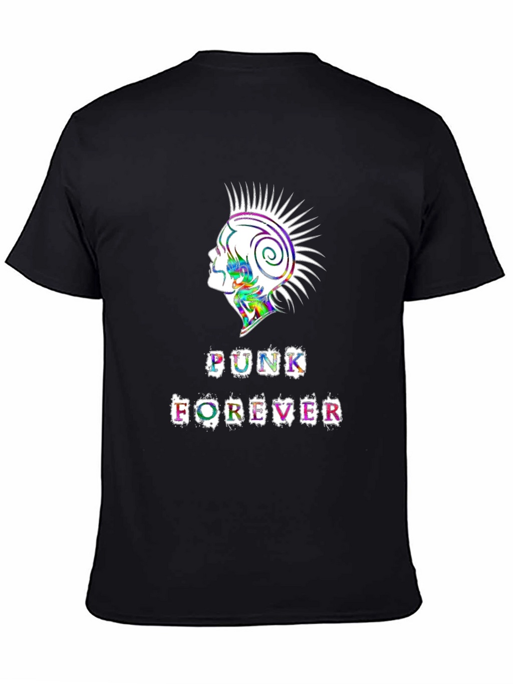 Punk Forever Graphic Tee - Black Cotton T-Shirt
