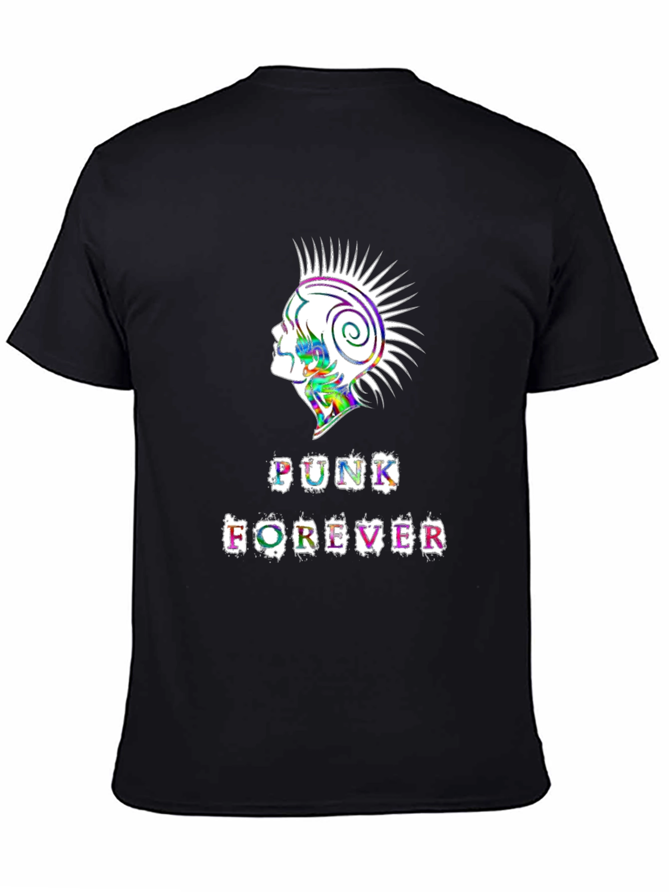Punk Forever Graphic Tee - Black Cotton T-Shirt