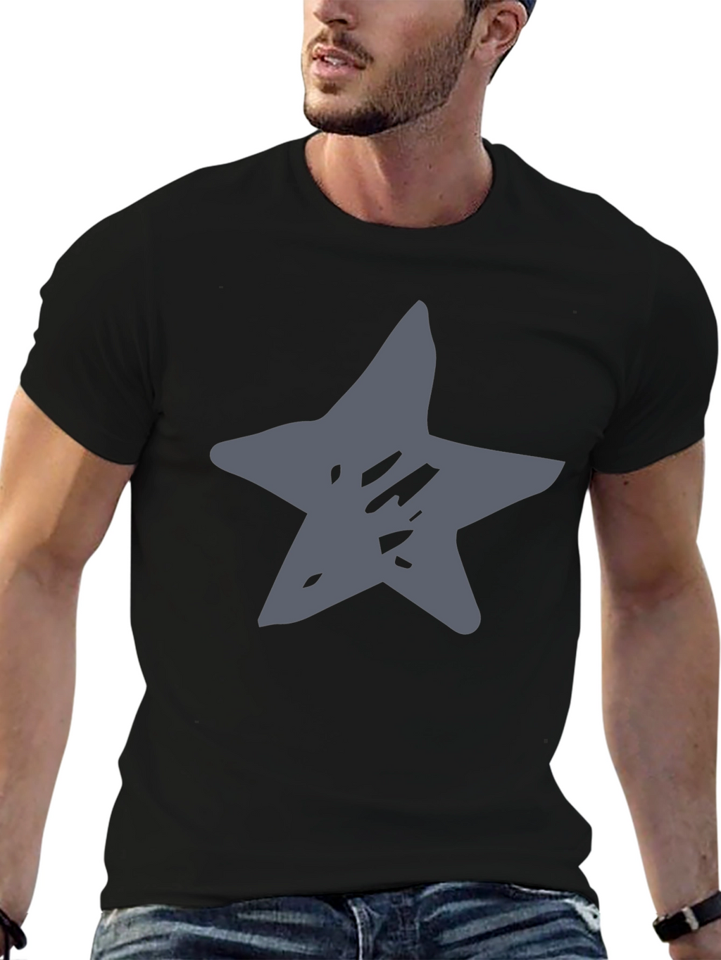 Star Graphic Black T-Shirt Casual Wear