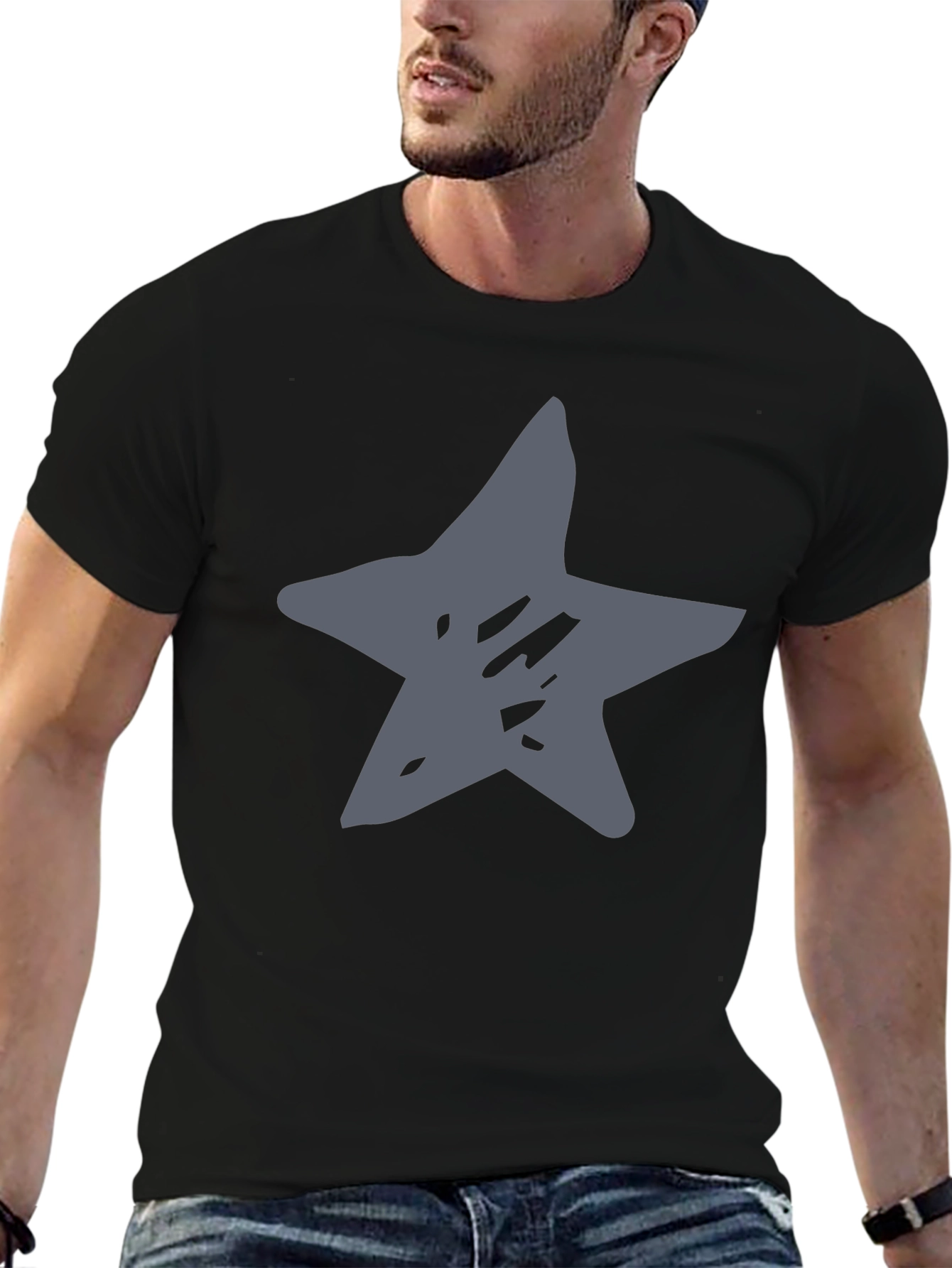 Star Graphic Black T-Shirt Casual Wear