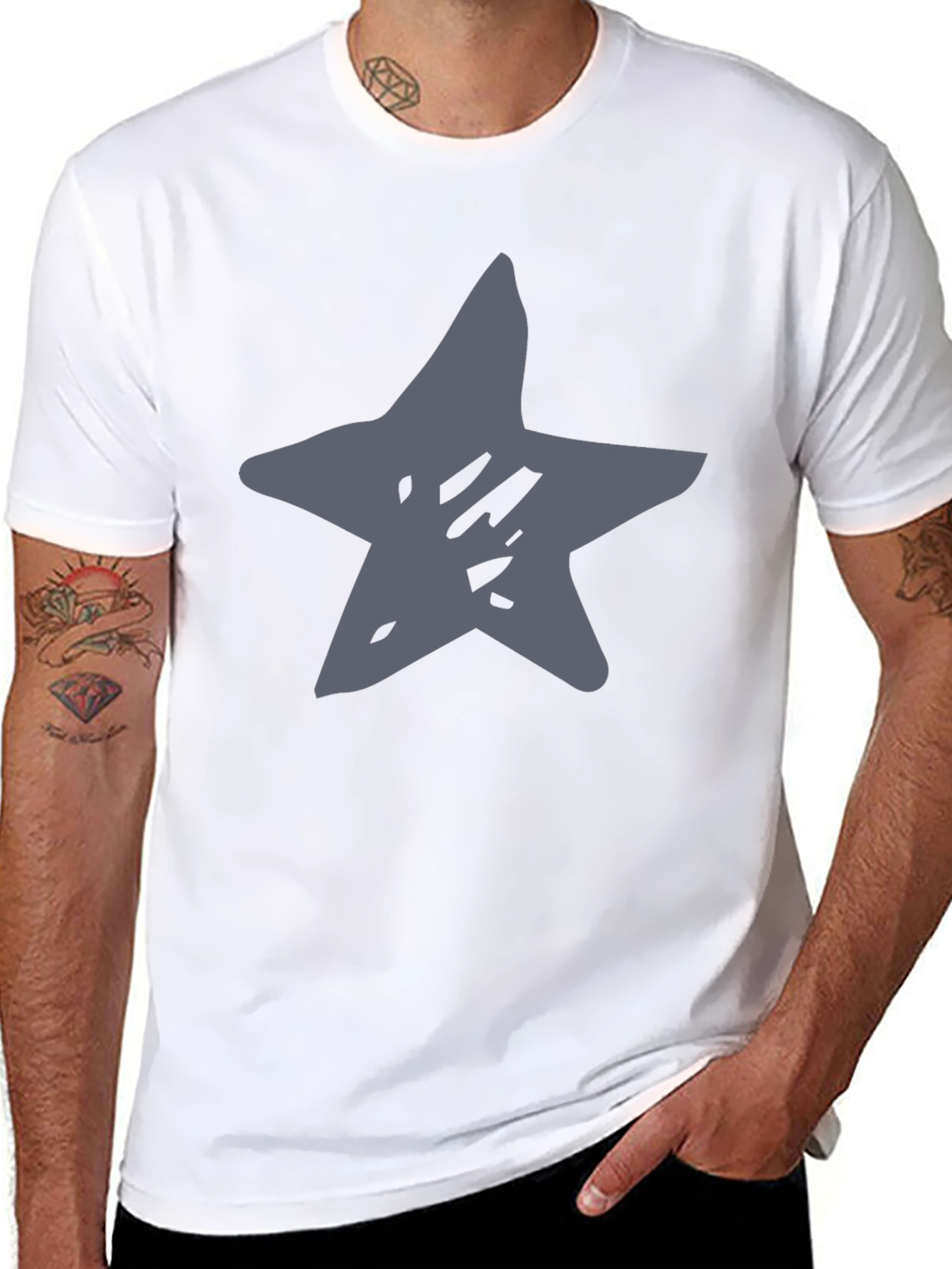 Star Graphic Black T-Shirt Casual Wear