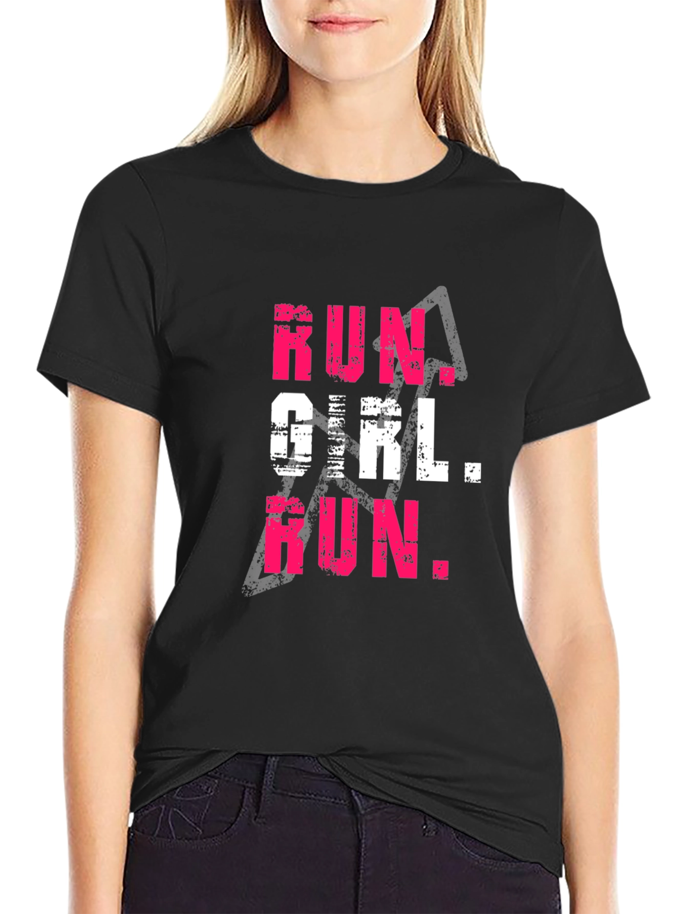 Run Girl Run Graphic Tee - Womens Fitness Shirt