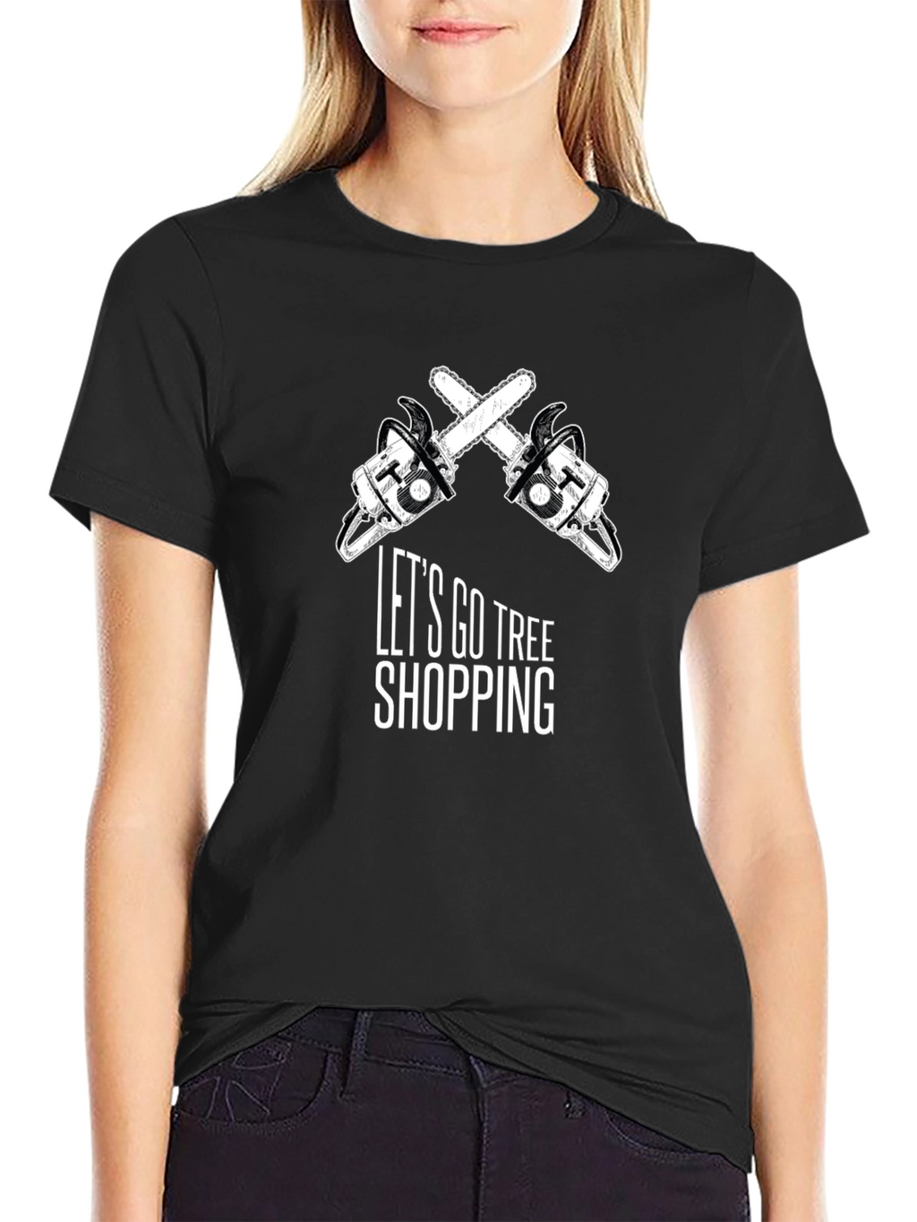 Lets Go Tree Shopping Graphic T-Shirt