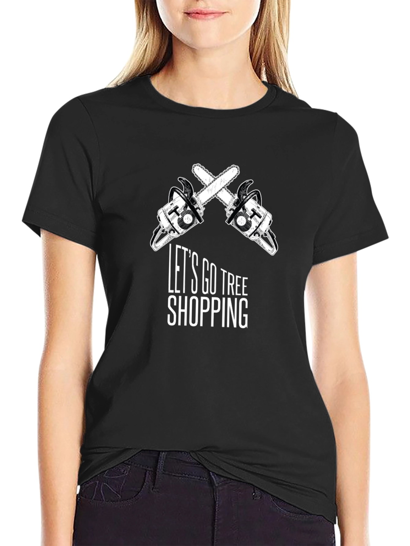 Lets Go Tree Shopping Graphic T-Shirt