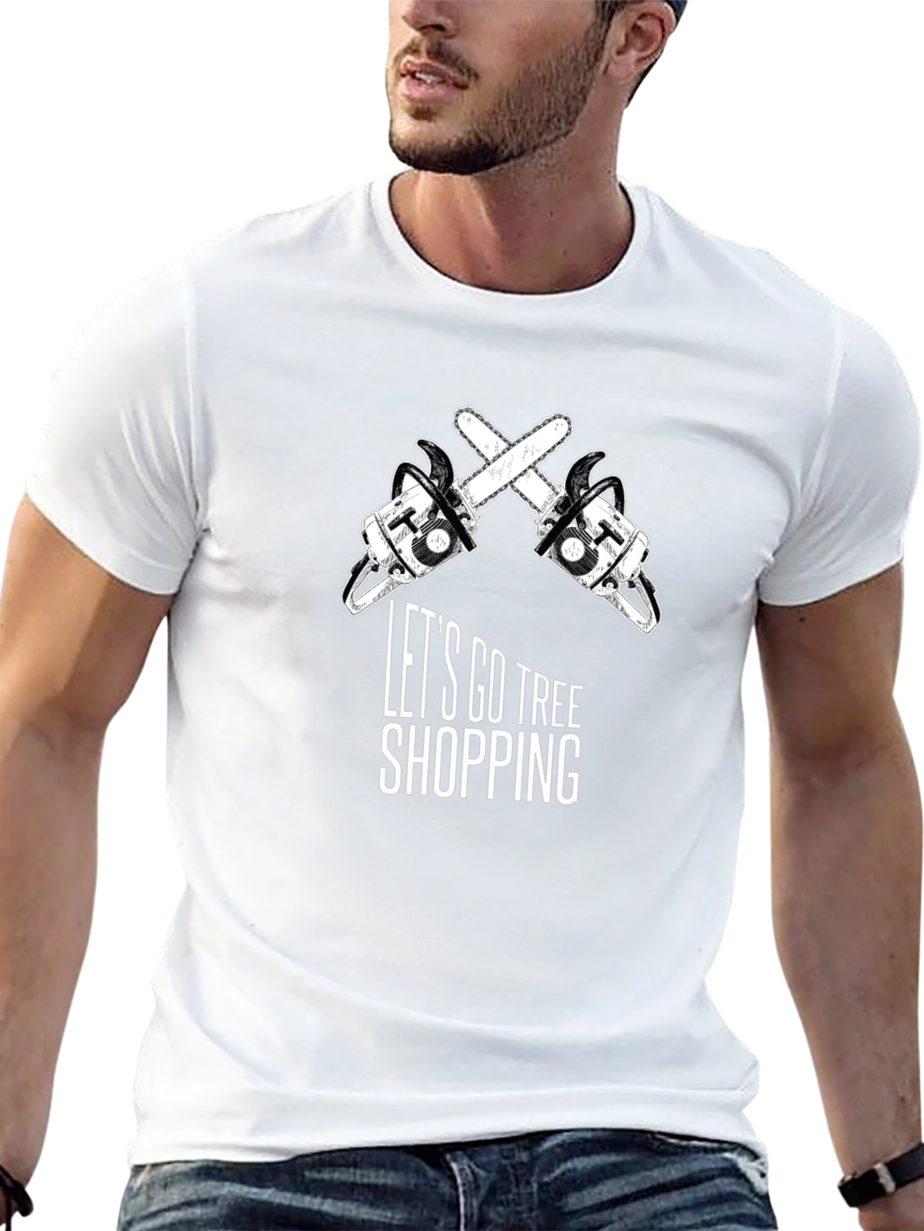 Lets Go Tree Shopping Graphic T-Shirt
