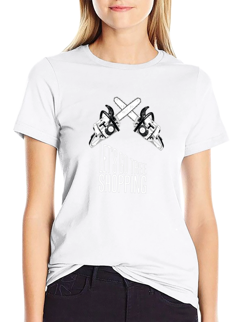 Lets Go Tree Shopping Graphic T-Shirt