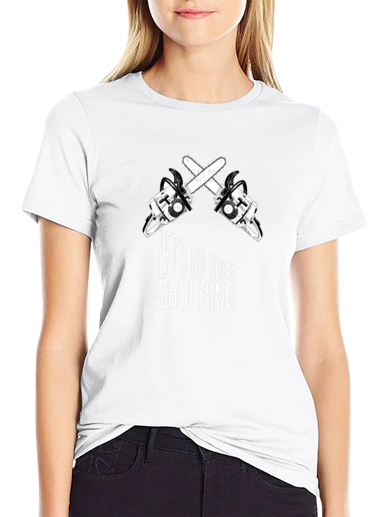 Lets Go Tree Shopping Graphic T-Shirt
