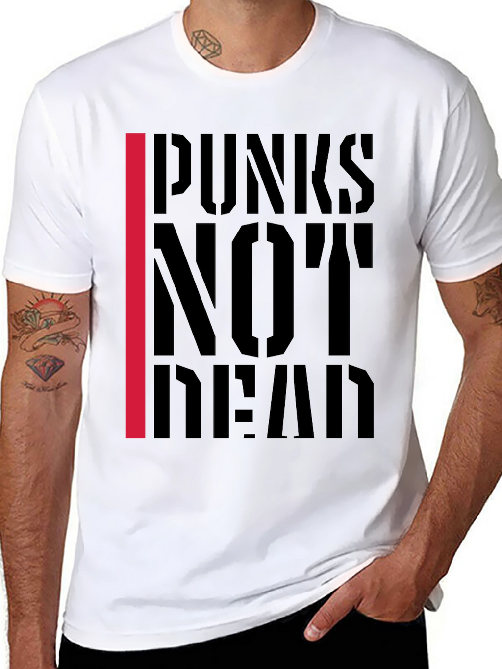 Punks Not Dead Graphic T-Shirt - Black