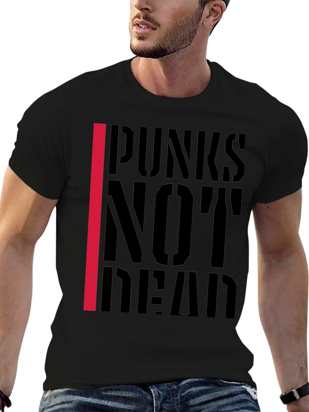 Punks Not Dead Graphic T-Shirt - Black