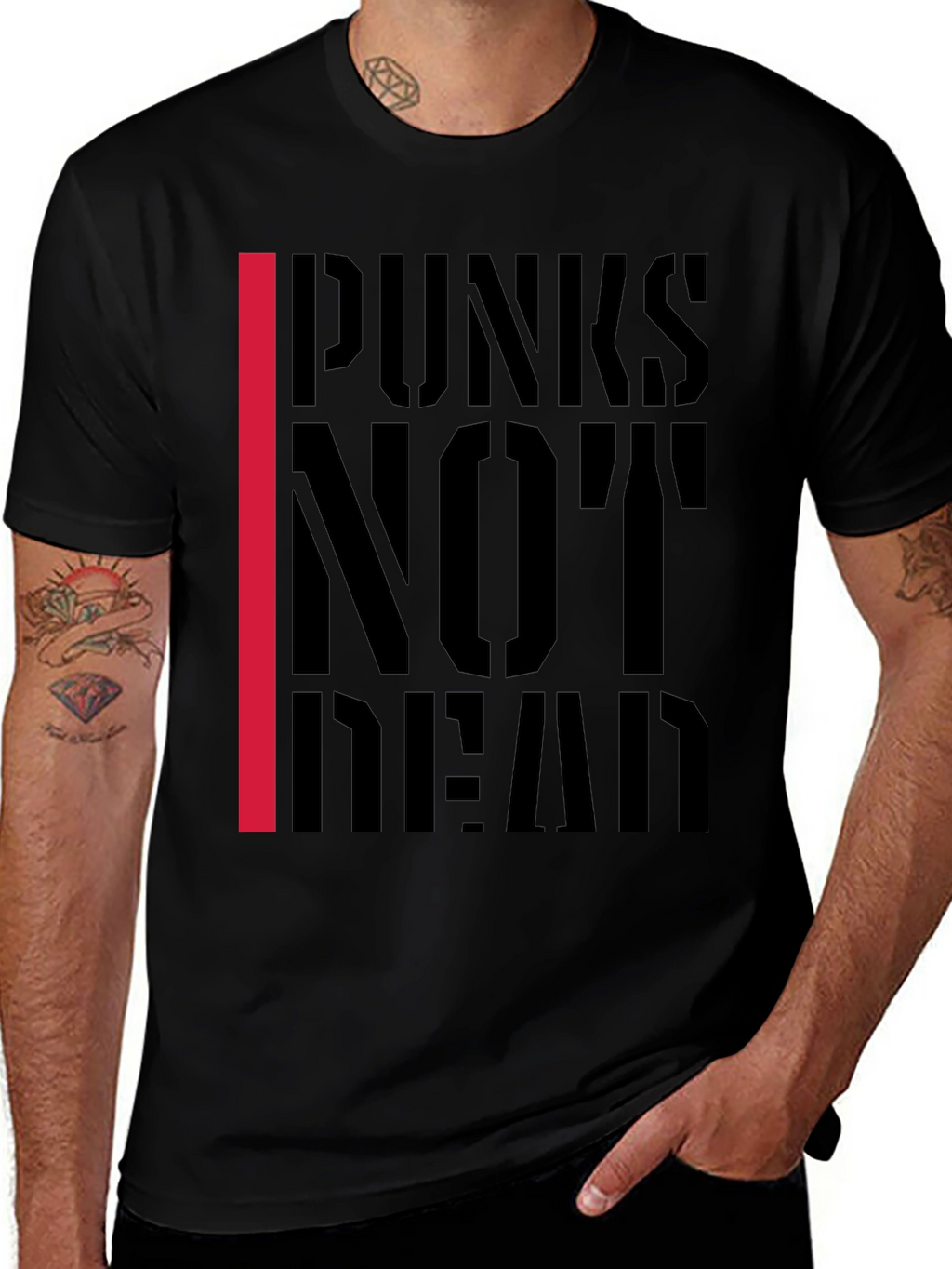 Punks Not Dead Graphic T-Shirt - Black