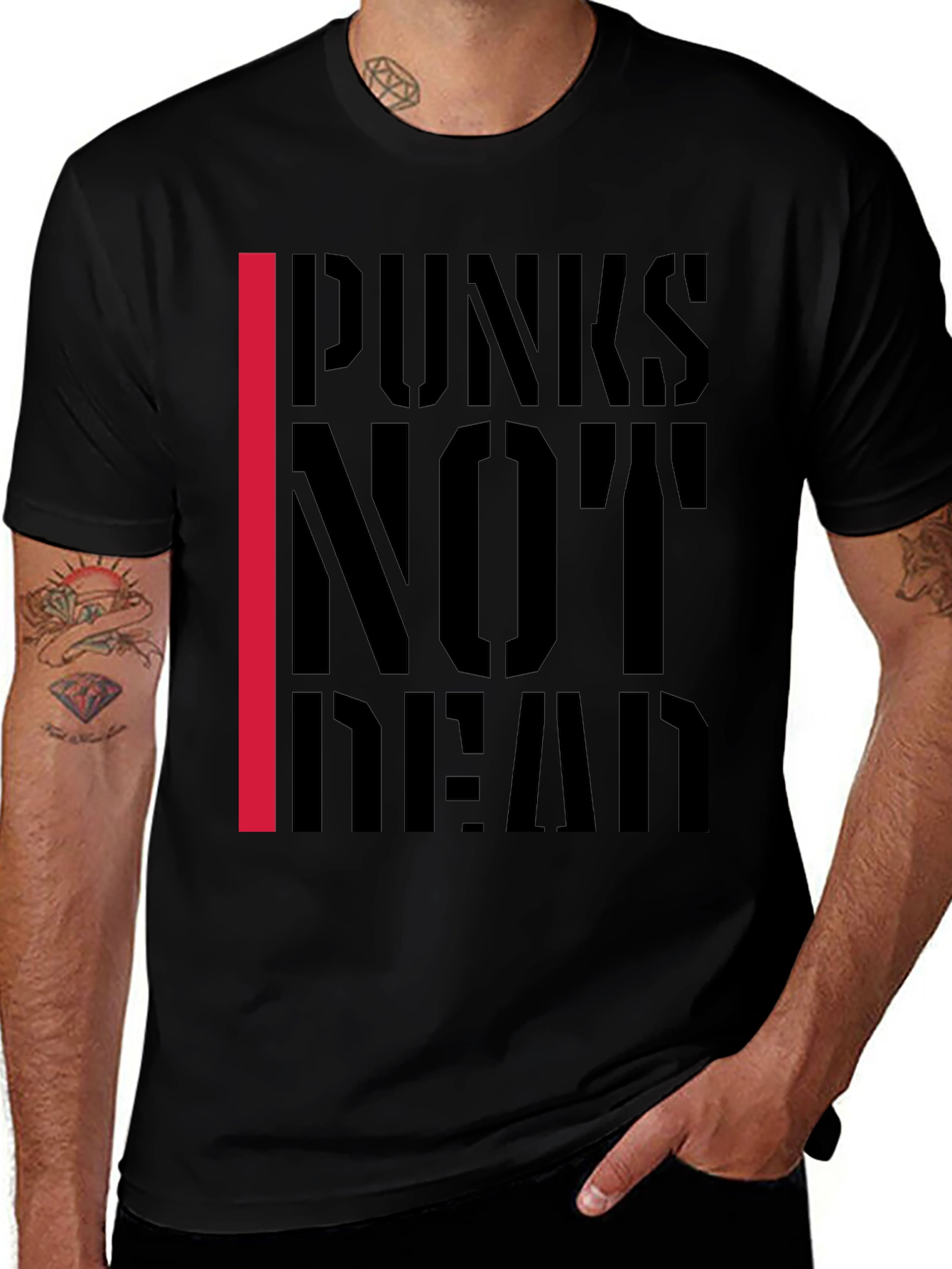 Punks Not Dead Graphic T-Shirt - Black