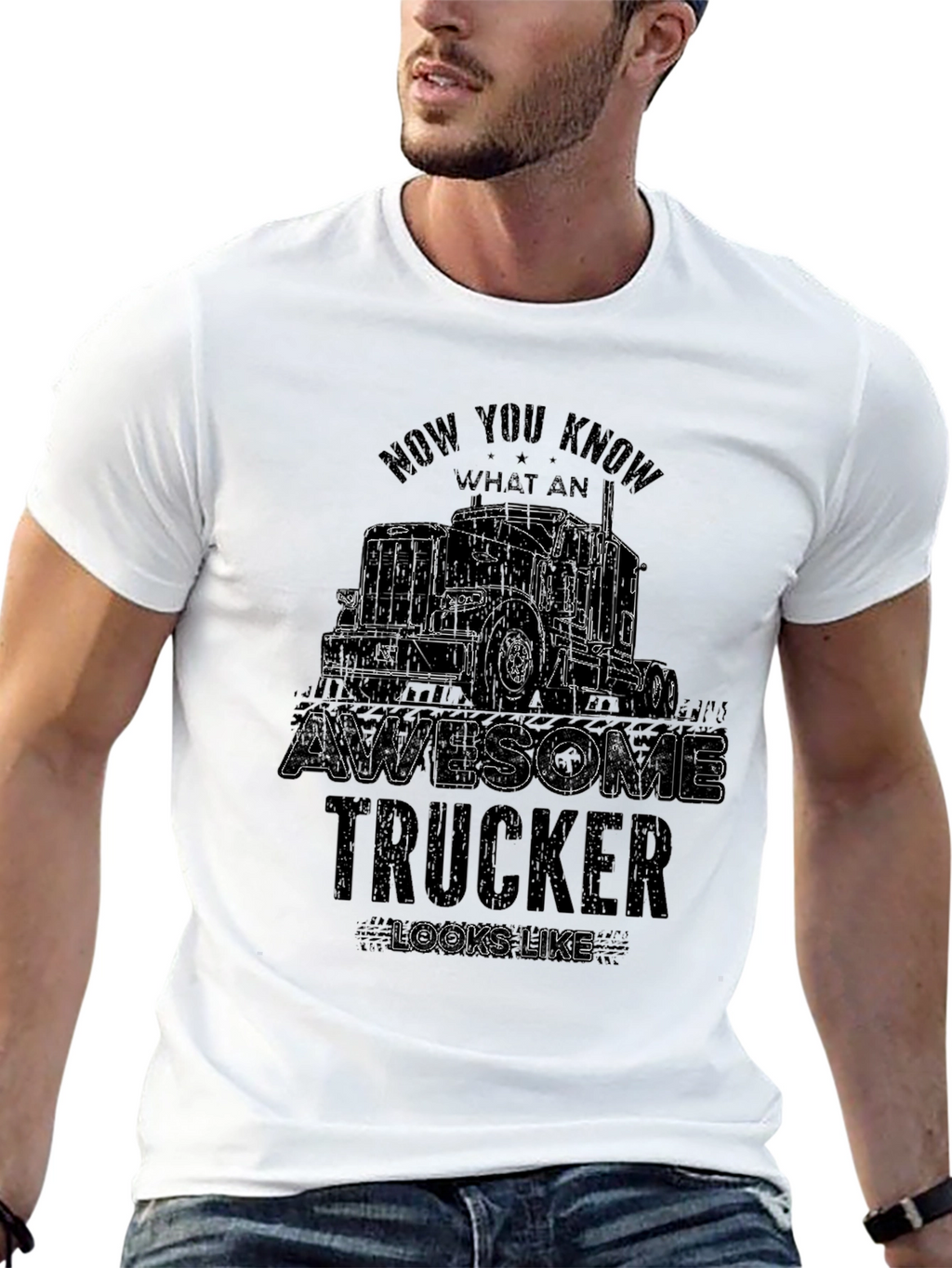 Awesome Trucker Graphic T-Shirt