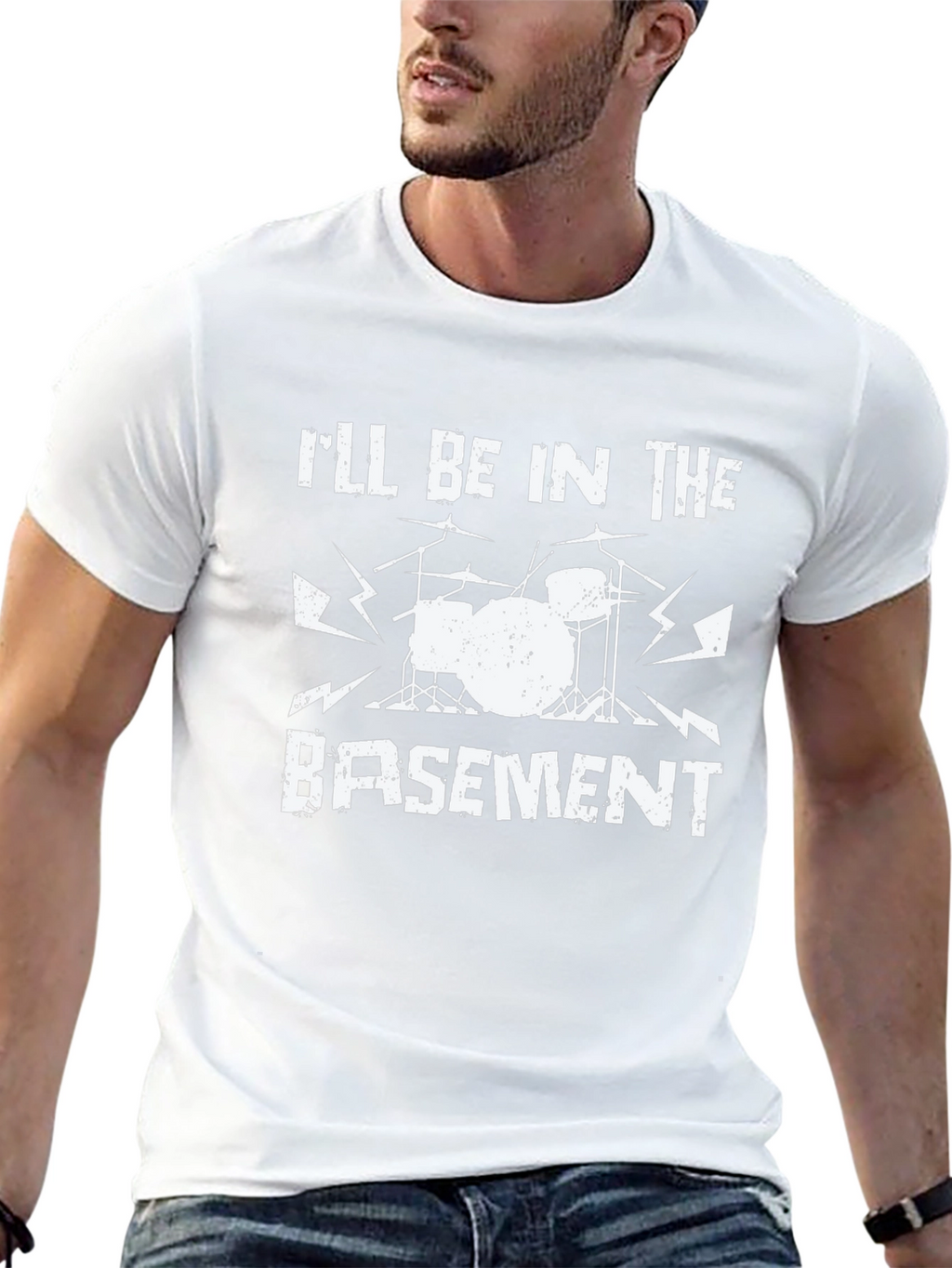 Ill Be in the Basement Drum Set Black T-Shirt