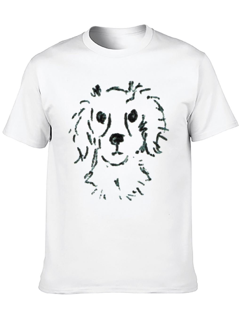 Dog Sketch Tee - Soft Black Cotton T-Shirt