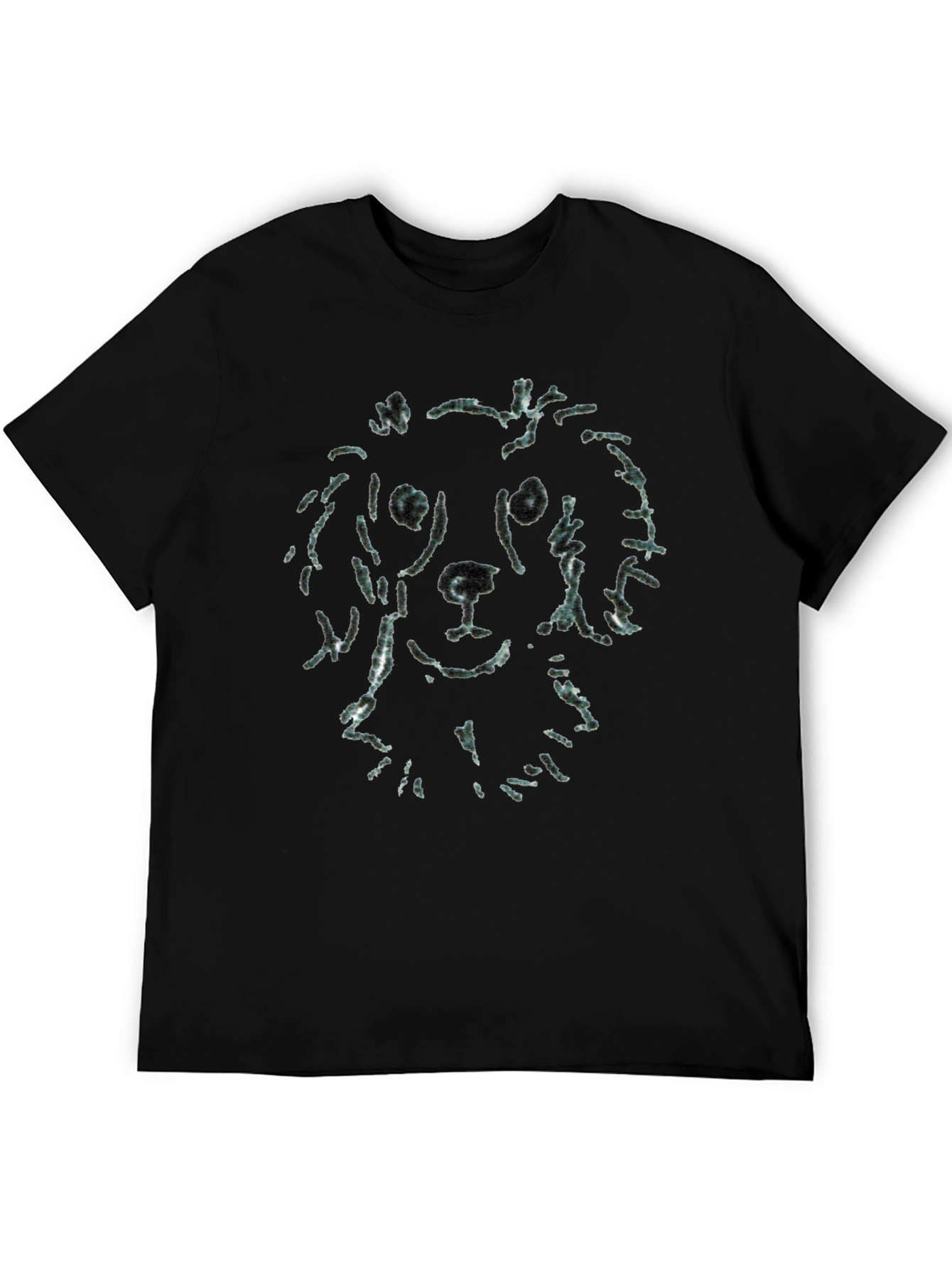 Dog Sketch Tee - Soft Black Cotton T-Shirt