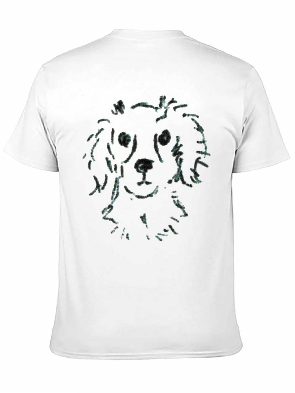 Dog Sketch Tee - Soft Black Cotton T-Shirt