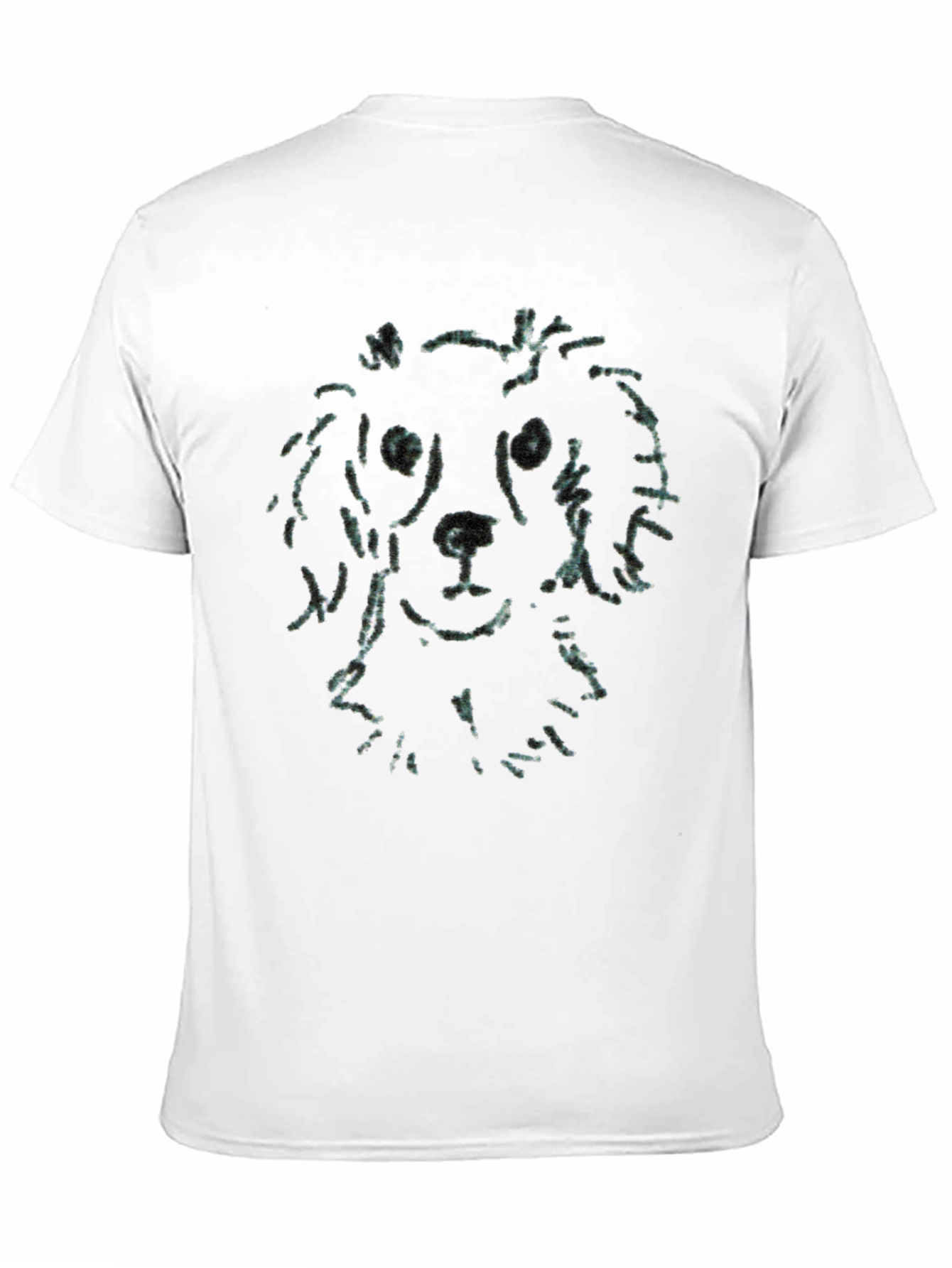 Dog Sketch Tee - Soft Black Cotton T-Shirt