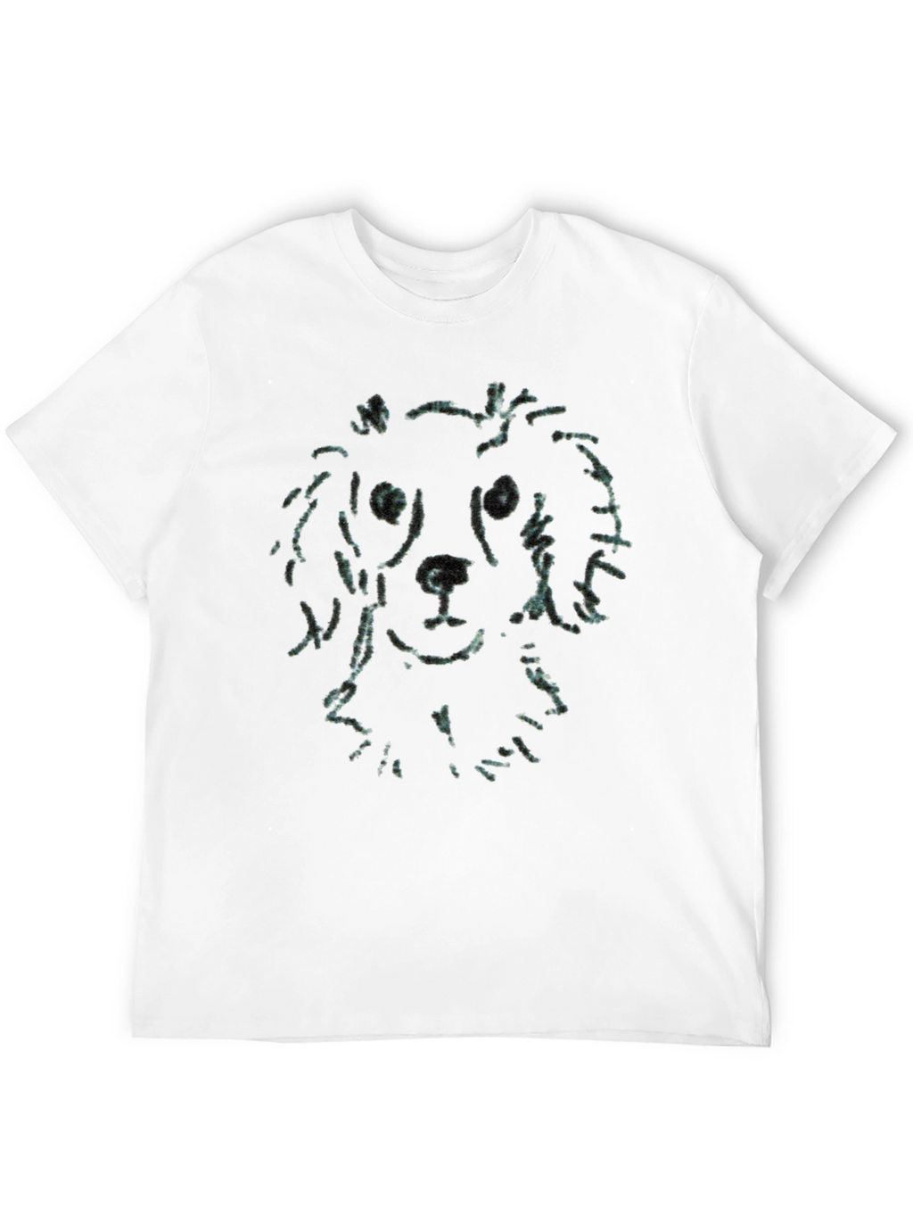 Dog Sketch Tee - Soft Black Cotton T-Shirt