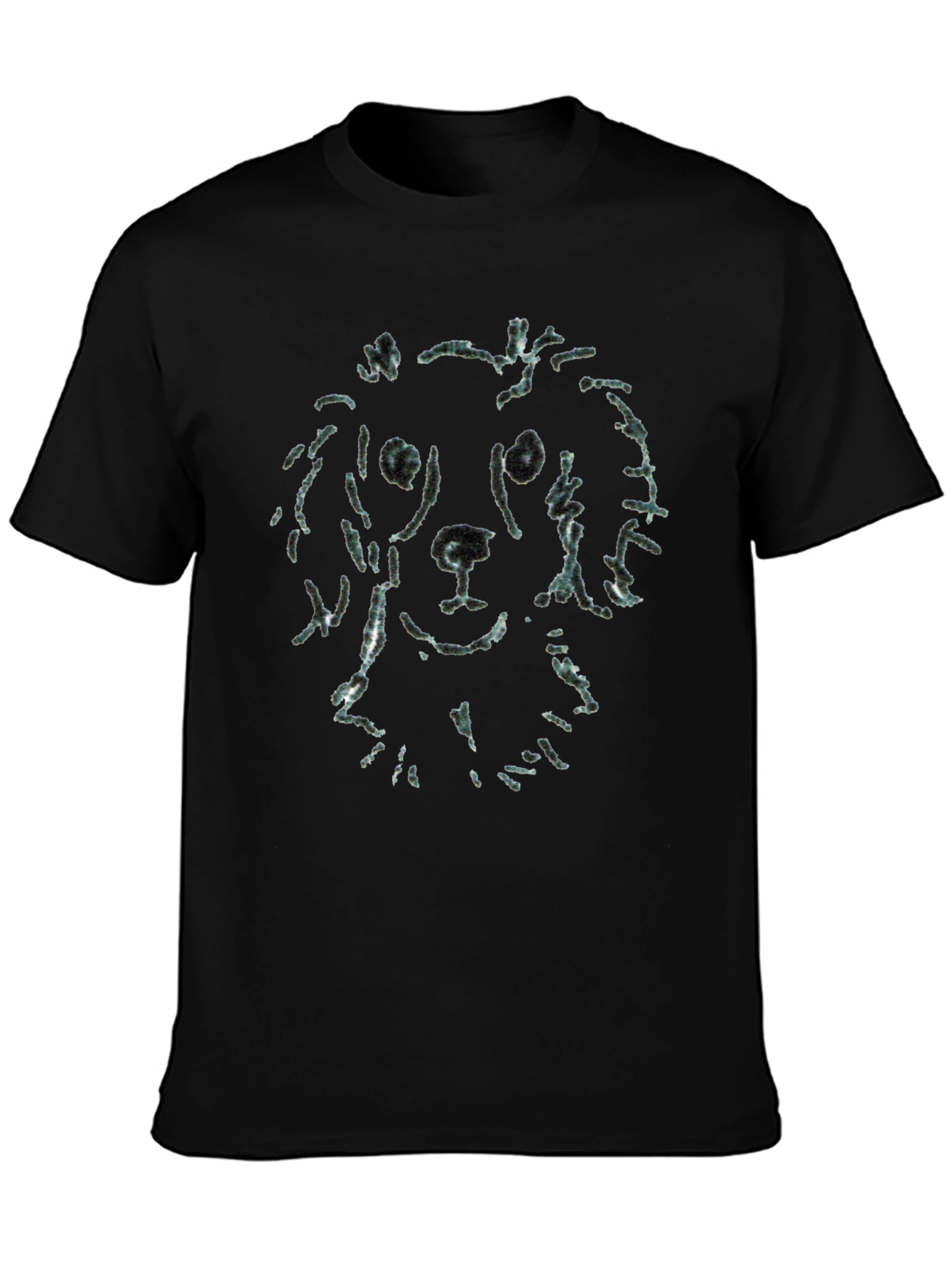 Dog Sketch Tee - Soft Black Cotton T-Shirt