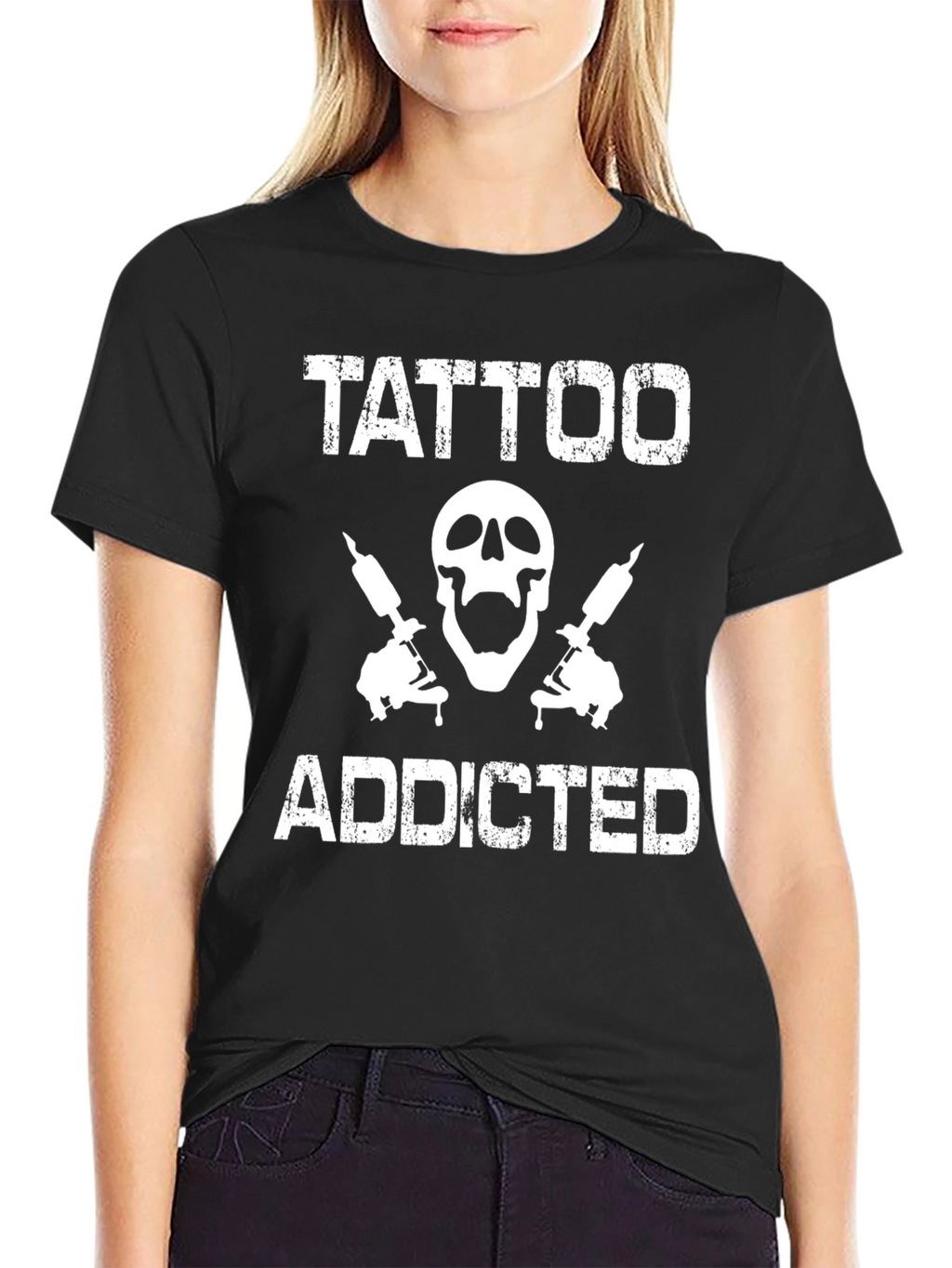 Tattoo Addicted T-Shirt - Skull & Tattoo Guns