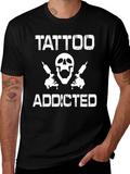 Tattoo Addicted T-Shirt - Skull & Tattoo Guns