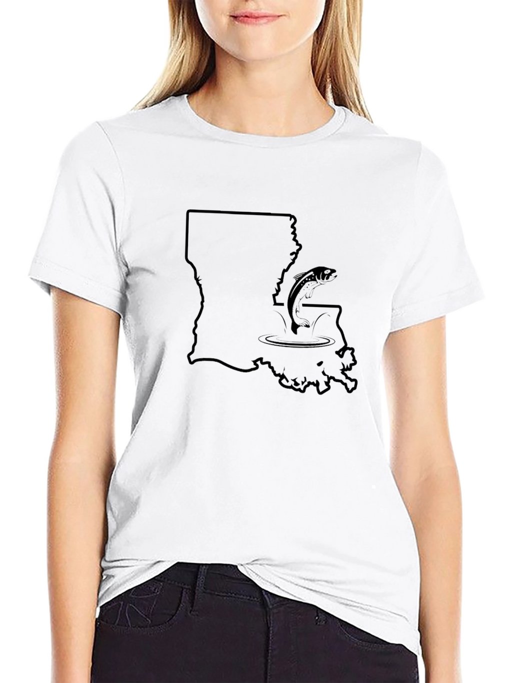 Louisiana Fishing Black T-Shirt