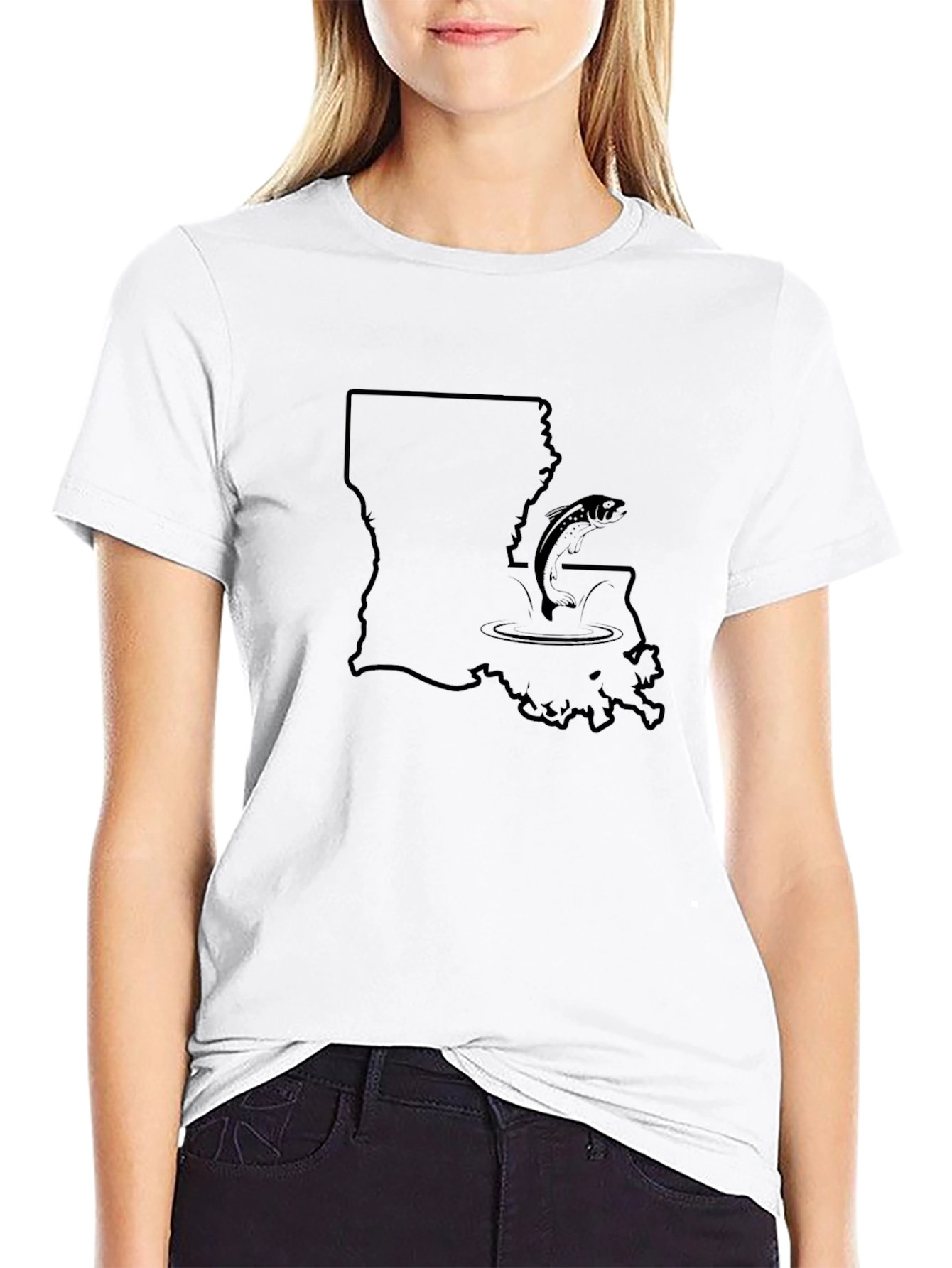 Louisiana Fishing Black T-Shirt