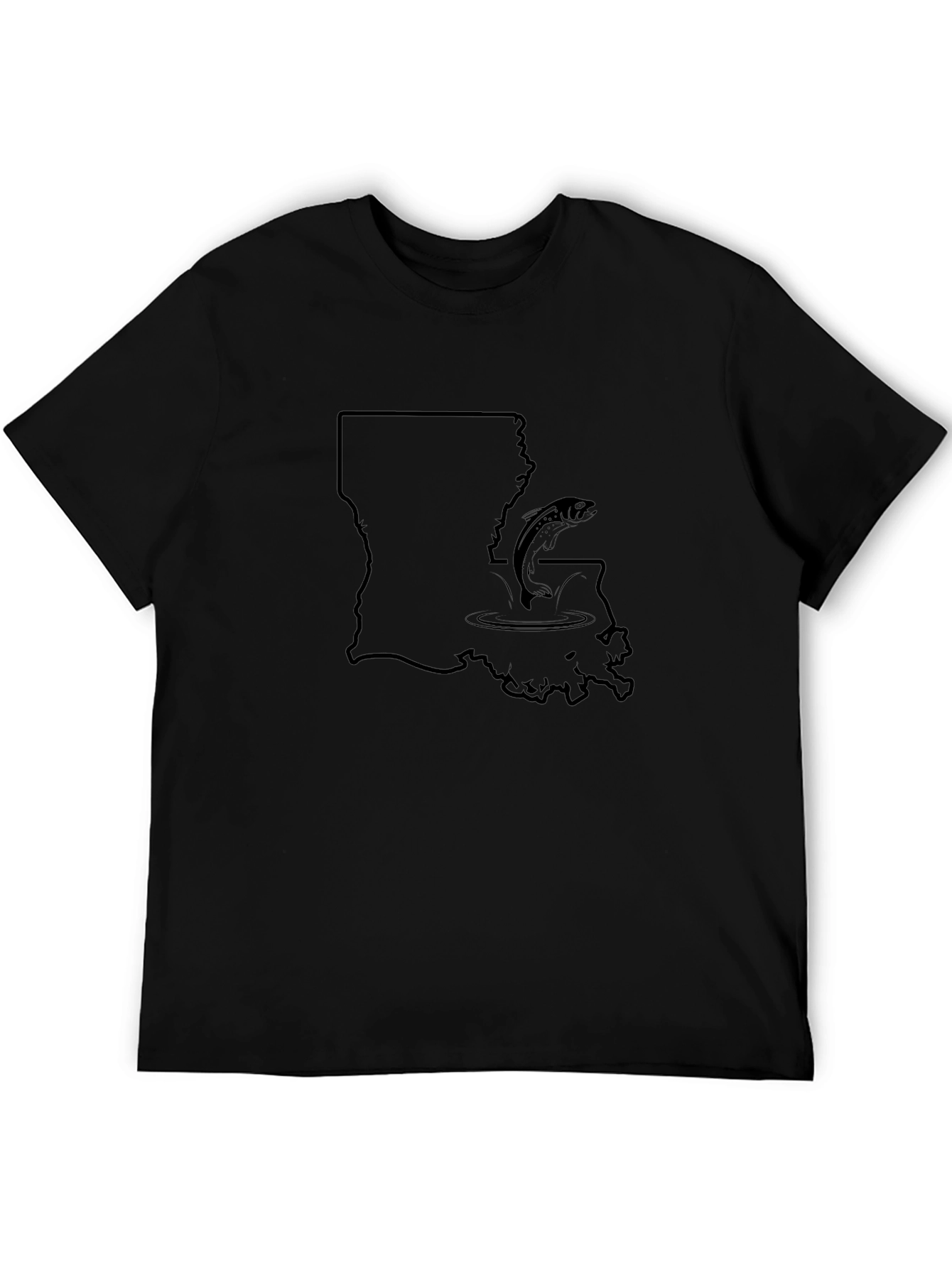 Louisiana Fishing Black T-Shirt