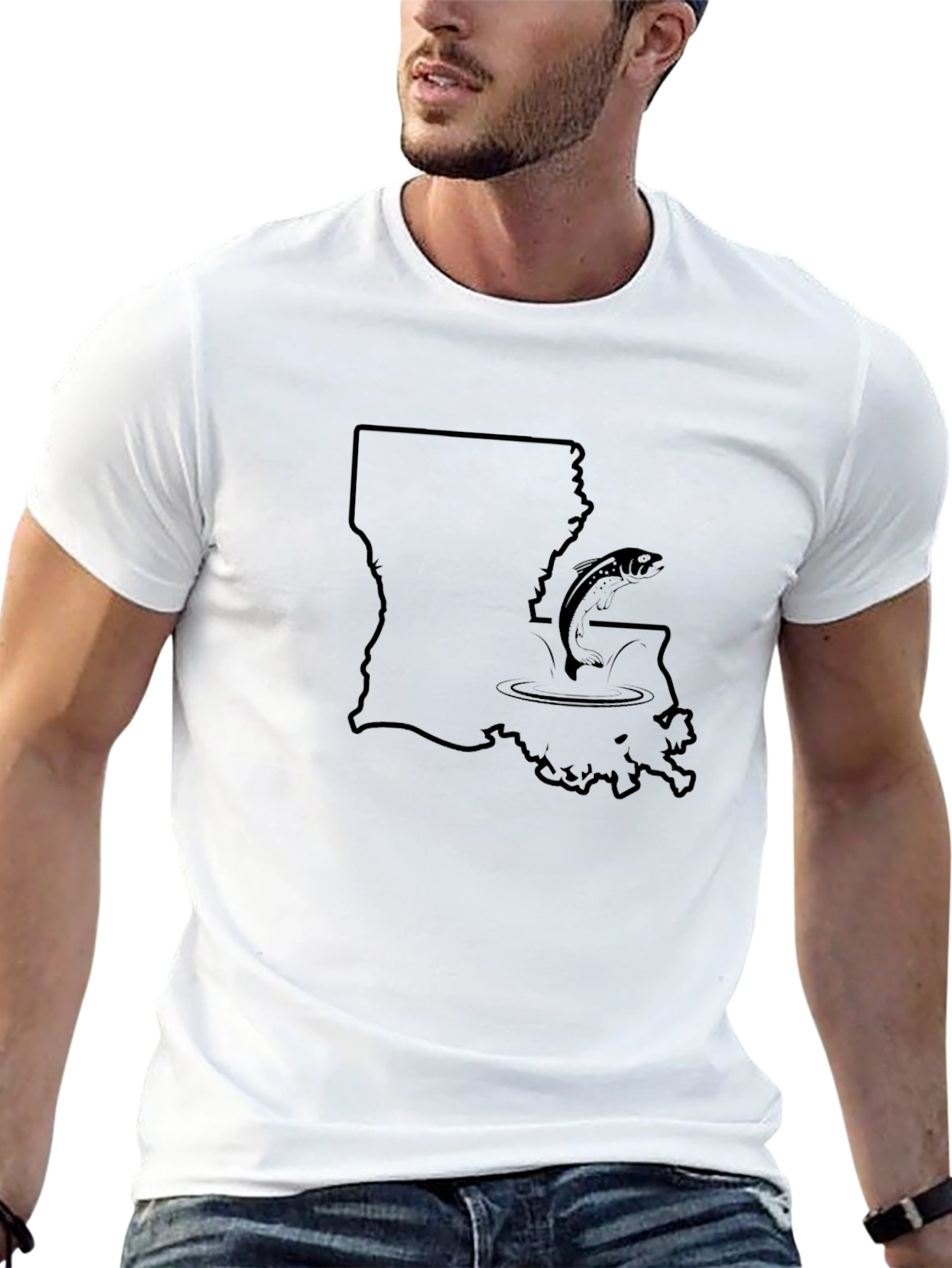 Louisiana Fishing Black T-Shirt