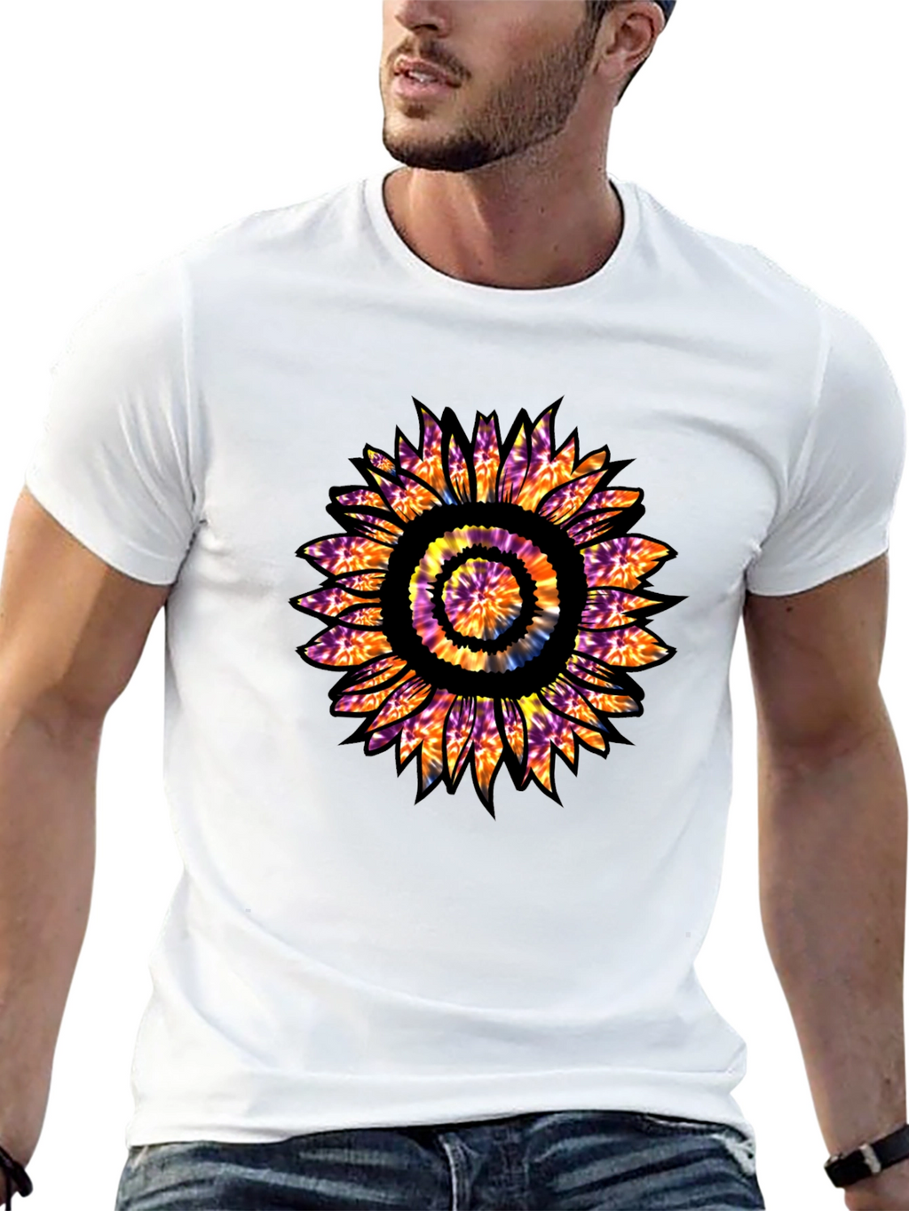 Tie Dye Sunflower Graphic T-Shirt