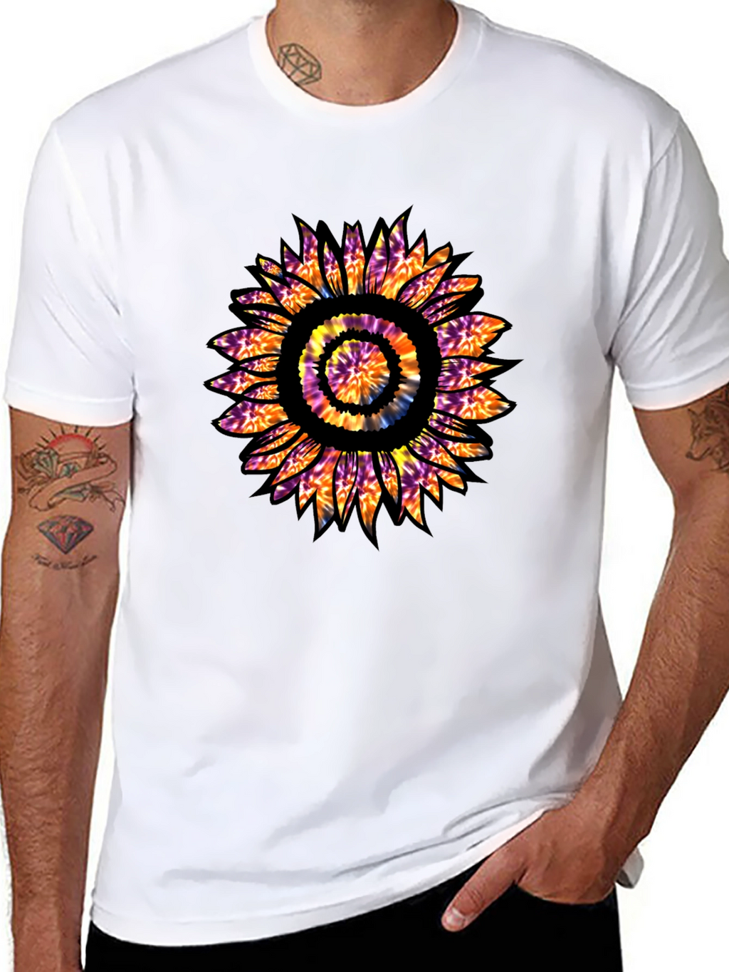 Tie Dye Sunflower Graphic T-Shirt
