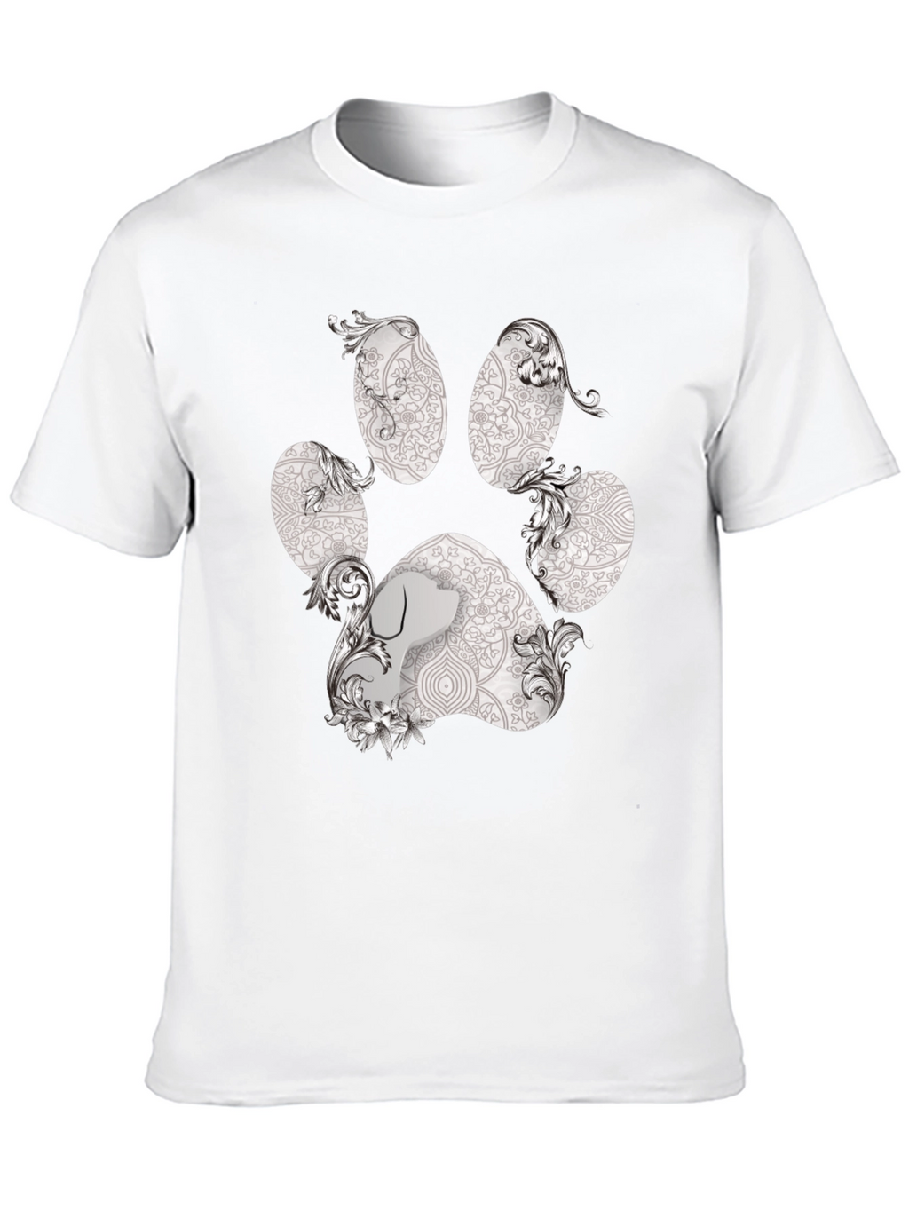 Paw Print Graphic Tee - Artistic Dog Lover Shirt