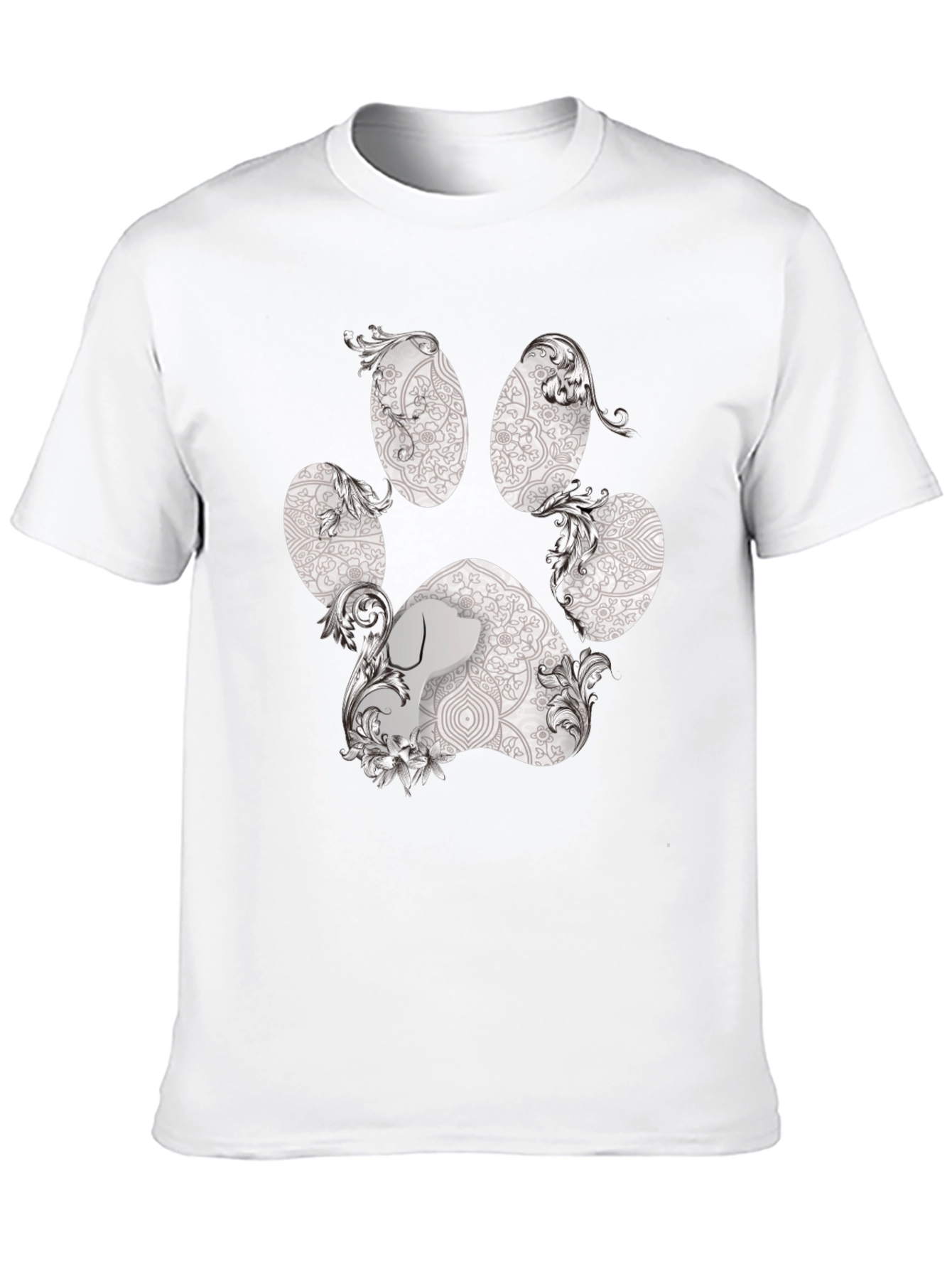 Paw Print Graphic Tee - Artistic Dog Lover Shirt
