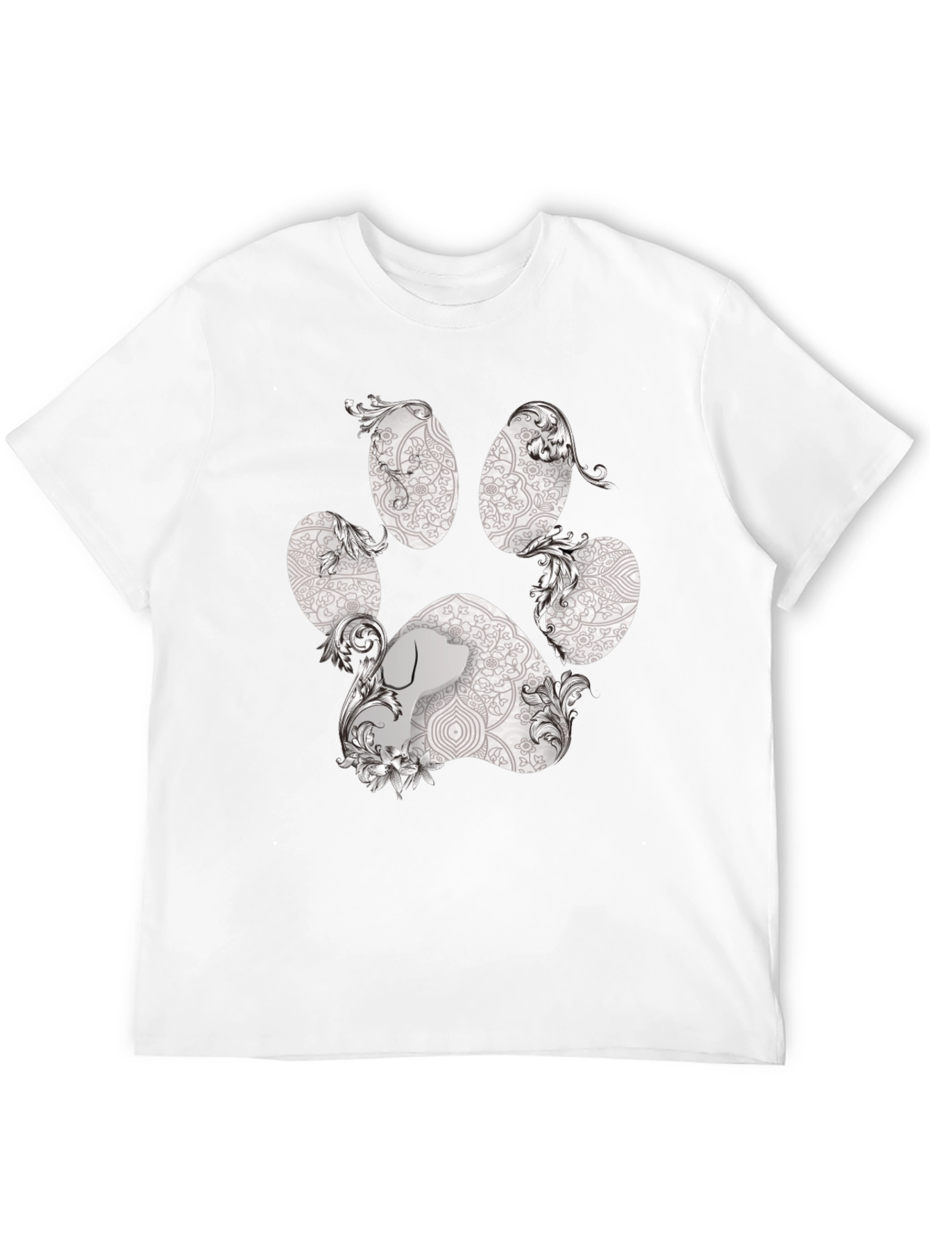Paw Print Graphic Tee - Artistic Dog Lover Shirt